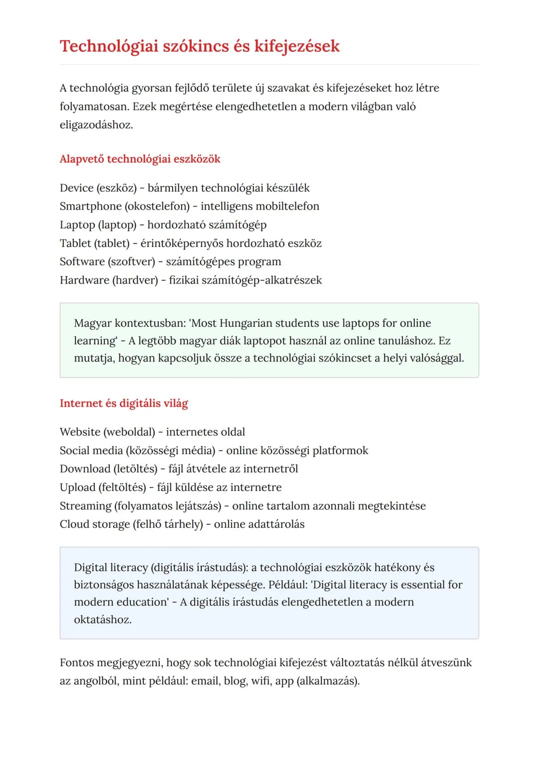 Angol szókincs bővítése:
társadalom, technológia, egészség
Gyakorlati szókincs fejlesztése három kulcsfontosságú témakörben
Angol • Grade 10