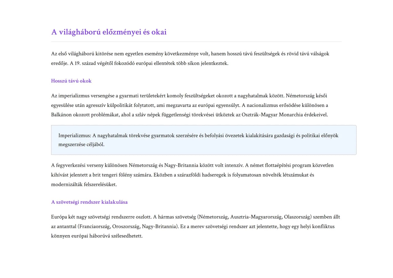 Az első világháború: okok, lefolyás és következmények
Az első világháború komplex okainak, eseményeinek és hatásainak elemzése
Történelem 	G