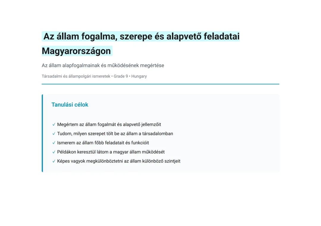Az állam fogalma, szerepe és alapvető feladatai Magyarországon