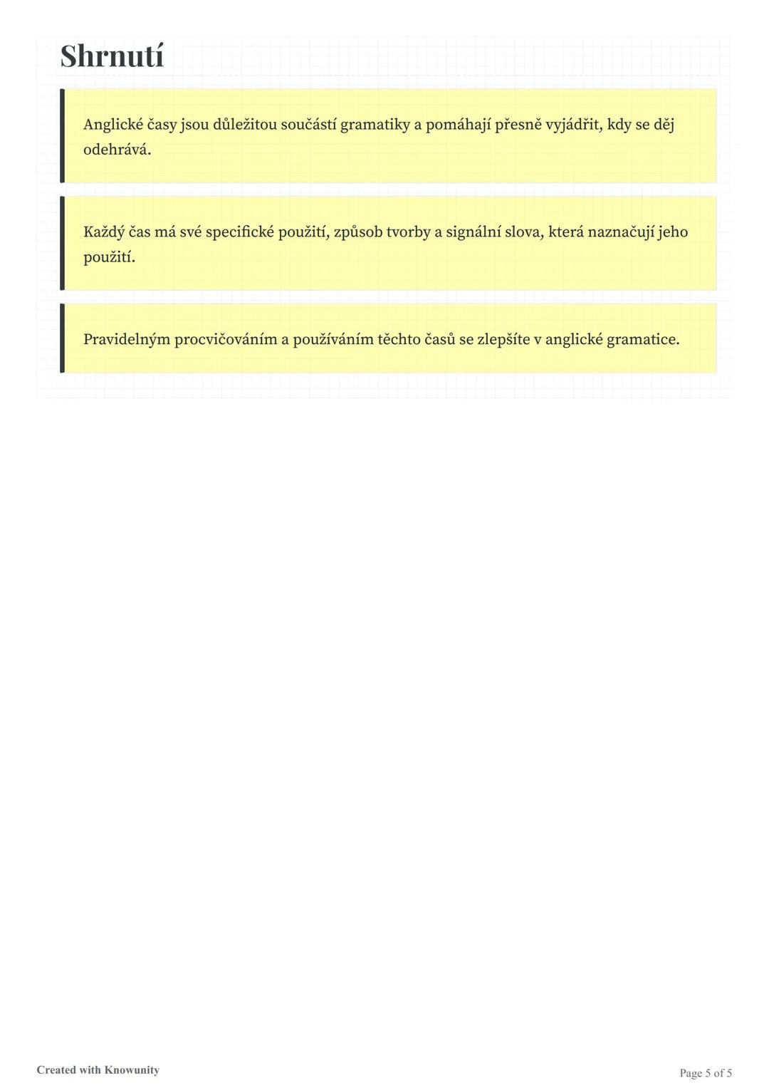 # Anglické časy

Přehled anglických časů, jejich použití, tvorba, signální slova a příklady.

# Anglické časy

Anglické časy jsou základním 