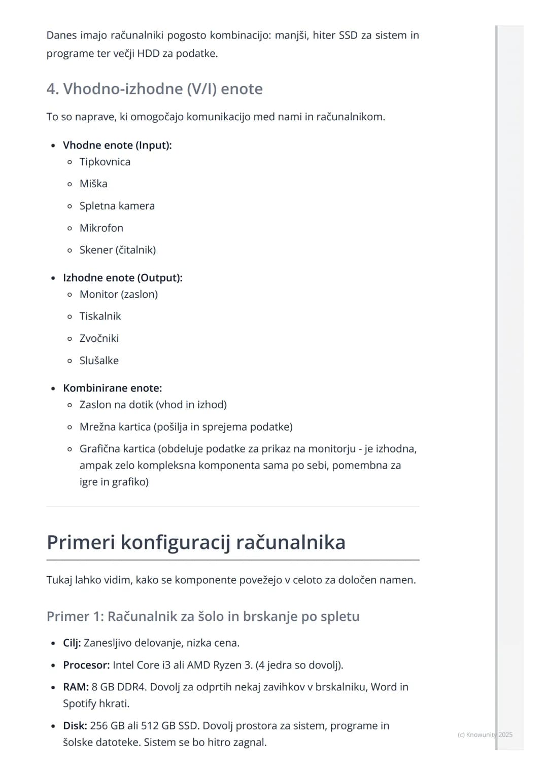 # Strojna oprema računalnika

## Uvod v strojno opremo

Strojna oprema (angl. hardware) so vsi fizični deli računalnika, ki se jih lahko
dot