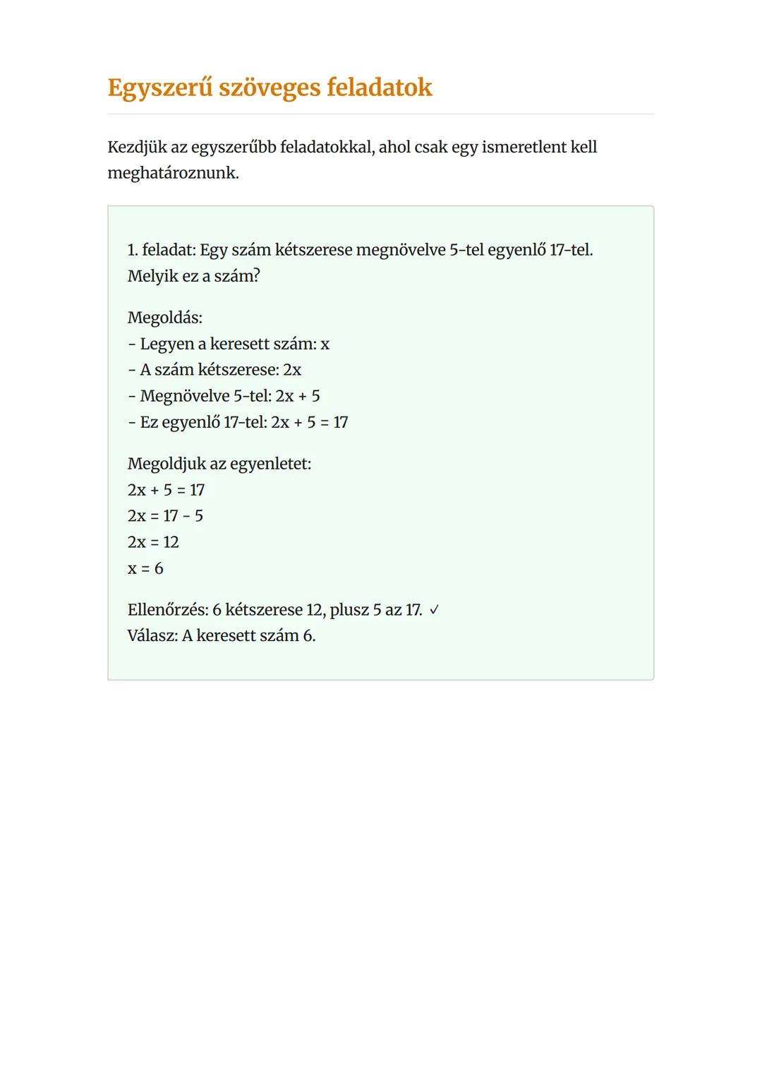 Szöveges feladatok megoldása
egyenletekkel
Hogyan oldjunk meg valós életből vett problémákat egyenletek
segítségével
Matematika • Grade 8 • 
