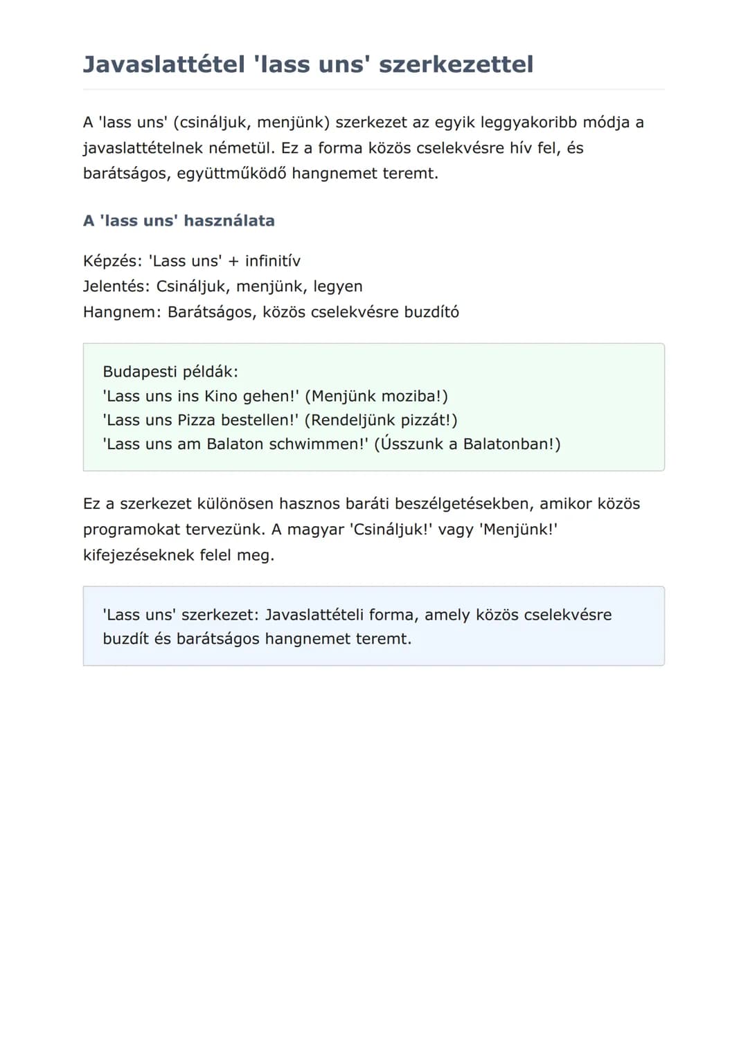 Felszólító mód és javaslattétel
németül
Kommunikációs helyzetek és nyelvtani fejlesztés gyakorlati példákkal
Német • Grade 8 • Hungary
Mit f
