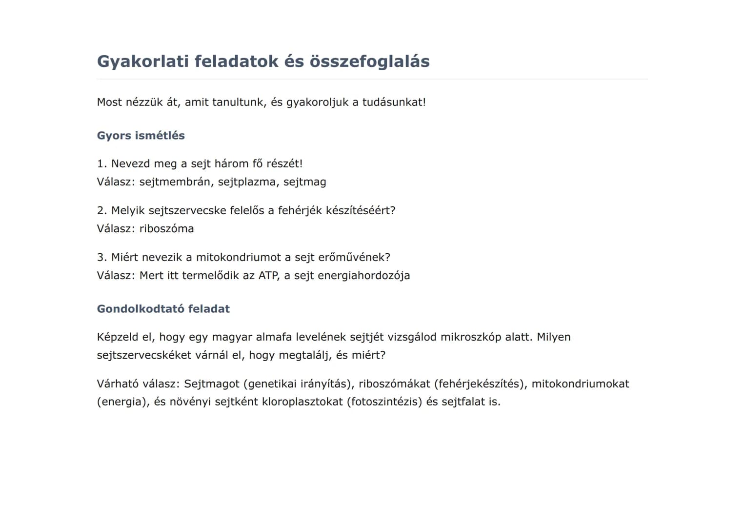 A sejt felépítése és működése - Sejtalkotók és
funkcióik
A sejt alapvető részei és működésük megértése
Biológia • Grade 7 • Hungary
Mit fogu