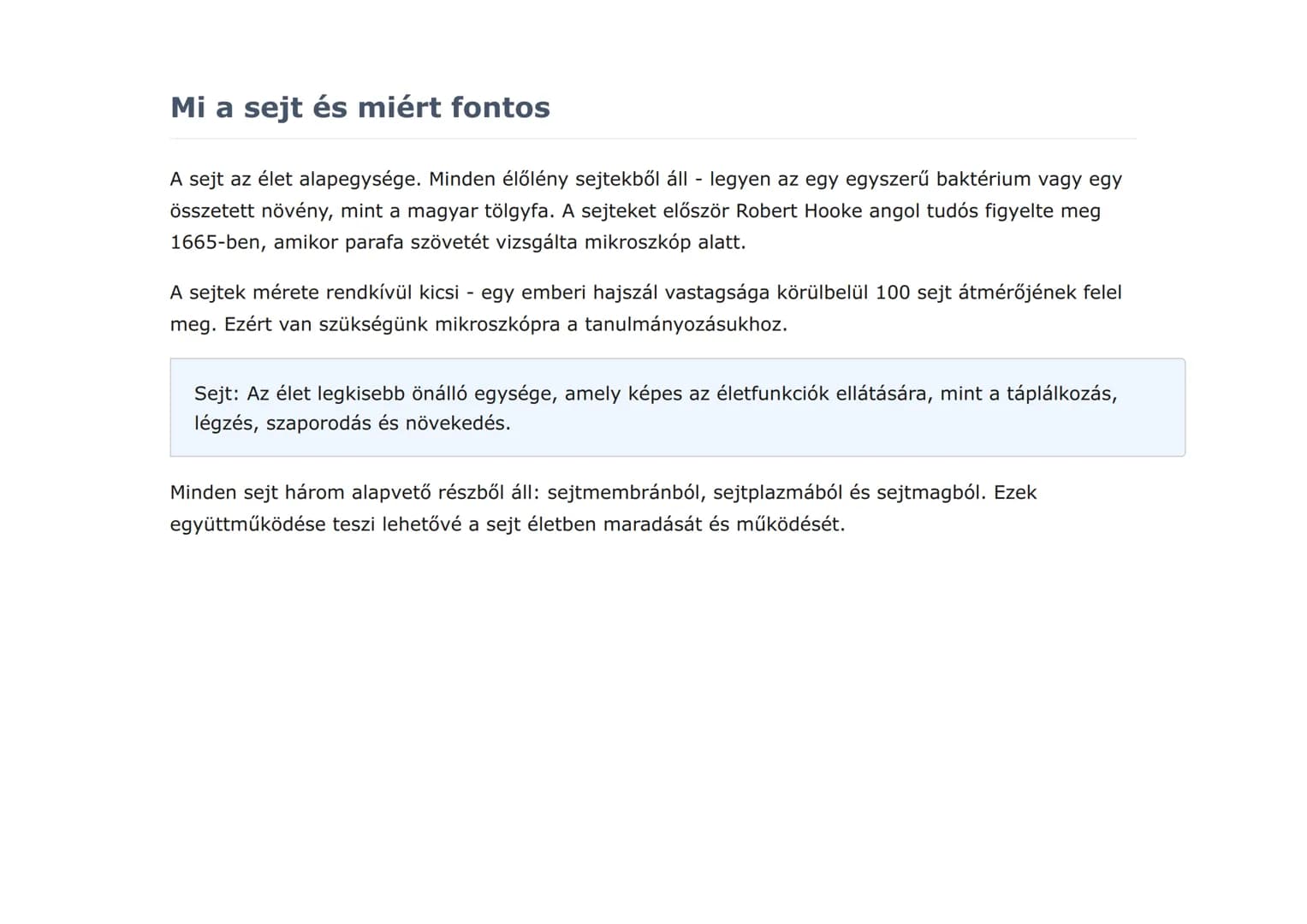 A sejt felépítése és működése - Sejtalkotók és
funkcióik
A sejt alapvető részei és működésük megértése
Biológia • Grade 7 • Hungary
Mit fogu