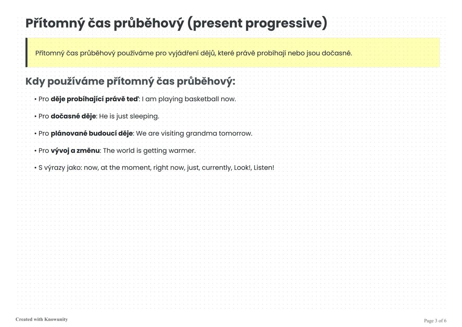 Přítomný čas prostý nebo průběhový
Přehled pravidel a cvičení pro správné použití přítomného času prostého (simple present) a průběhového (p