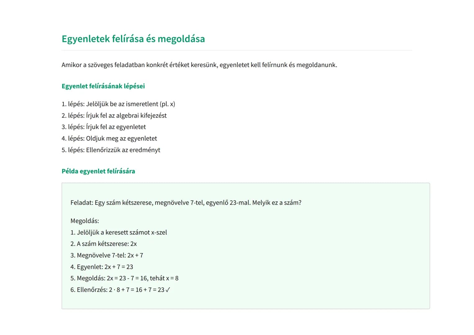 Algebrai kifejezések és szöveges feladatok modellezése
Szöveges feladatok algebrai kifejezésekkel való megoldása
Matematika. Grade 7. Hungar