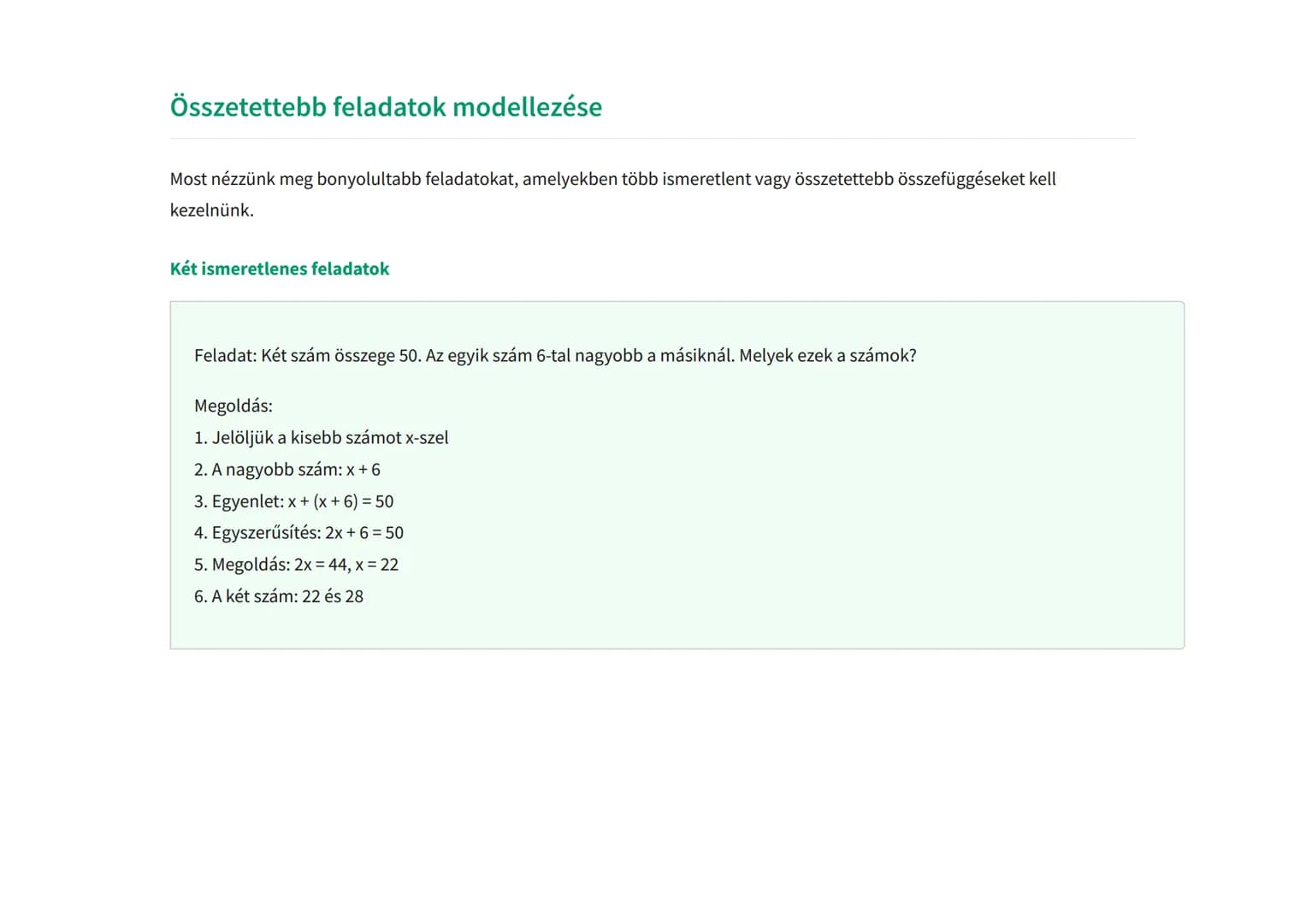 Algebrai kifejezések és szöveges feladatok modellezése
Szöveges feladatok algebrai kifejezésekkel való megoldása
Matematika. Grade 7. Hungar