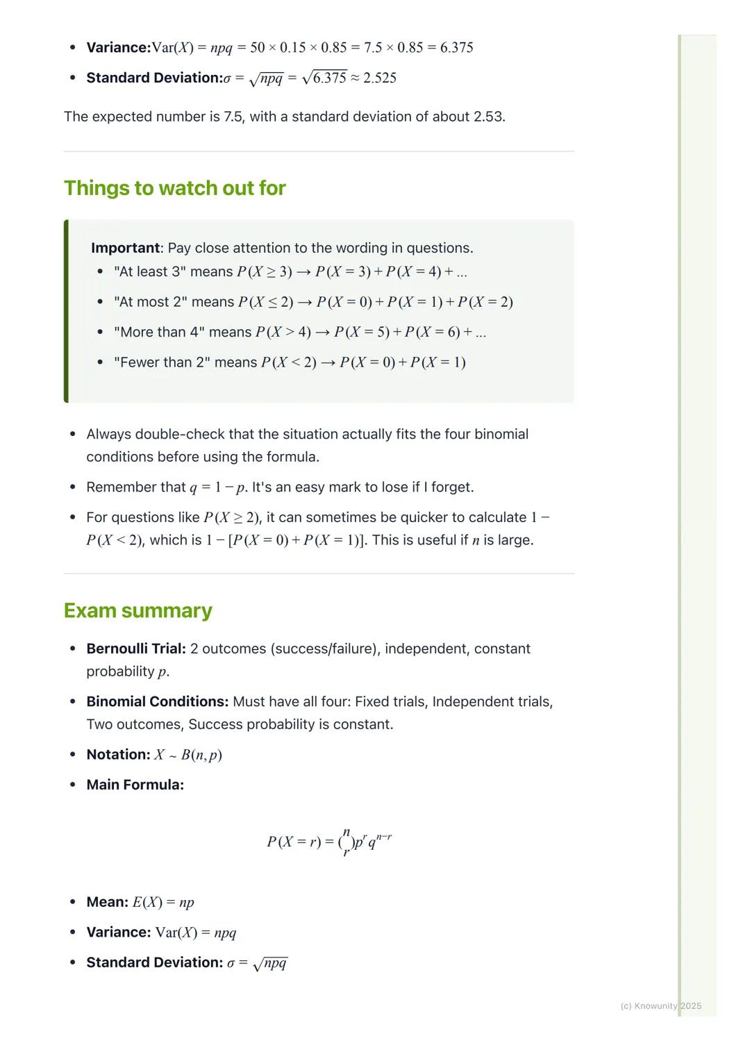 # Bernoulli Trials and Binomial
Distribution

Introduction to Bernoulli trials

This topic is about a specific type of probability experimen