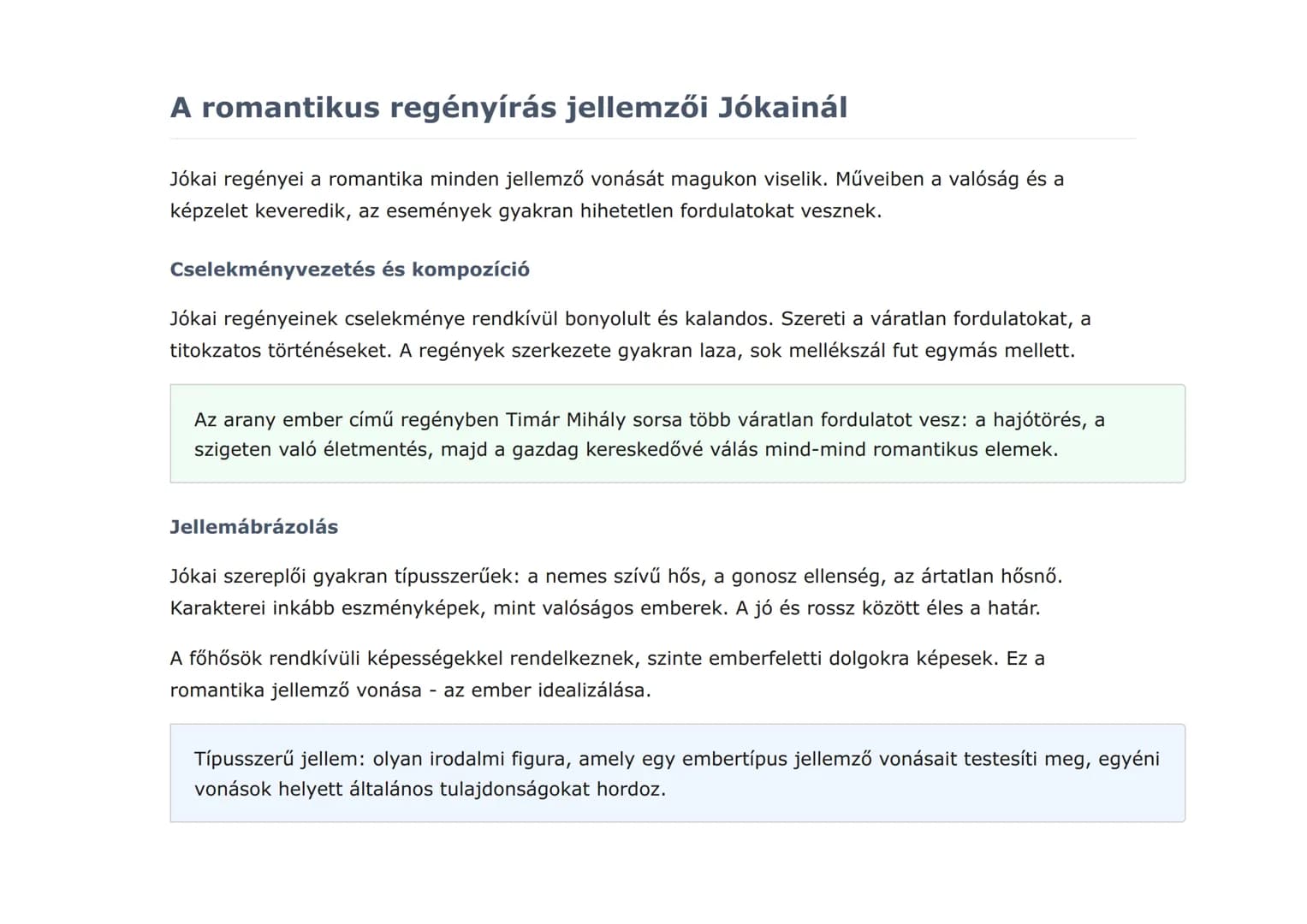 Jókai Mór regényvilága: A magyar romantikus
próza mestere
Jókai Mór életműve és regényeinek jellemző vonásai
Magyar nyelv és irodalom • Grad