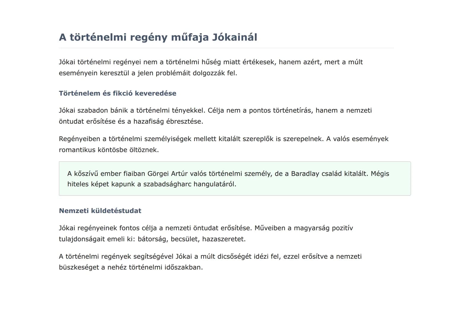 Jókai Mór regényvilága: A magyar romantikus
próza mestere
Jókai Mór életműve és regényeinek jellemző vonásai
Magyar nyelv és irodalom • Grad