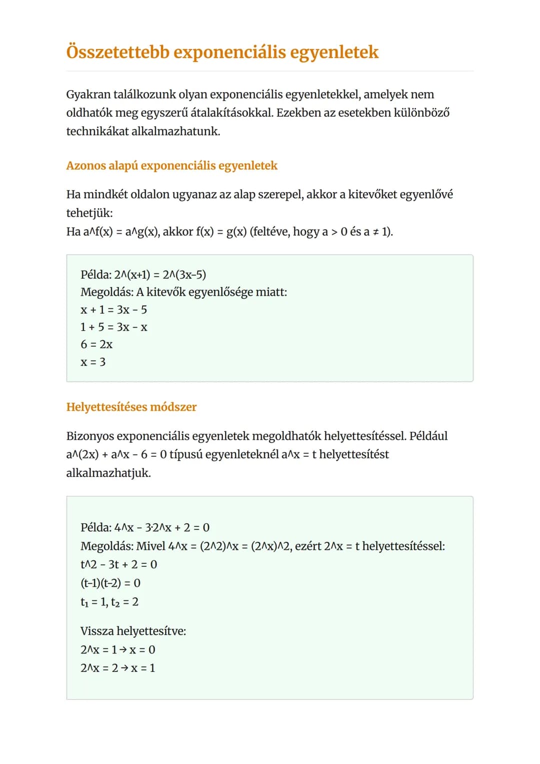 Logaritmikus és exponenciális
egyenletek megoldása
Exponenciális és logaritmikus egyenletek, egyenlőtlenségek
megoldása
Matematika 	 Grade 1