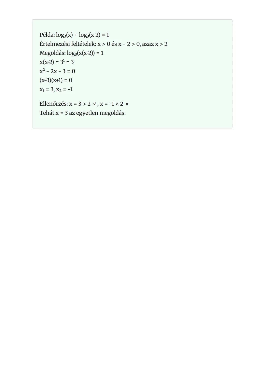 Logaritmikus és exponenciális
egyenletek megoldása
Exponenciális és logaritmikus egyenletek, egyenlőtlenségek
megoldása
Matematika 	 Grade 1