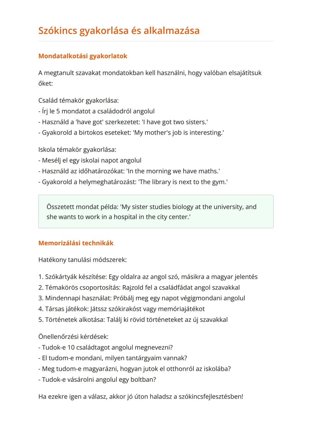 Angol szókincs fejlesztése
témakörök szerint - 7. osztály
Szókincsbővítés család, iskola és város témakörökben
Angol • Grade 7 • Hungary
Tan