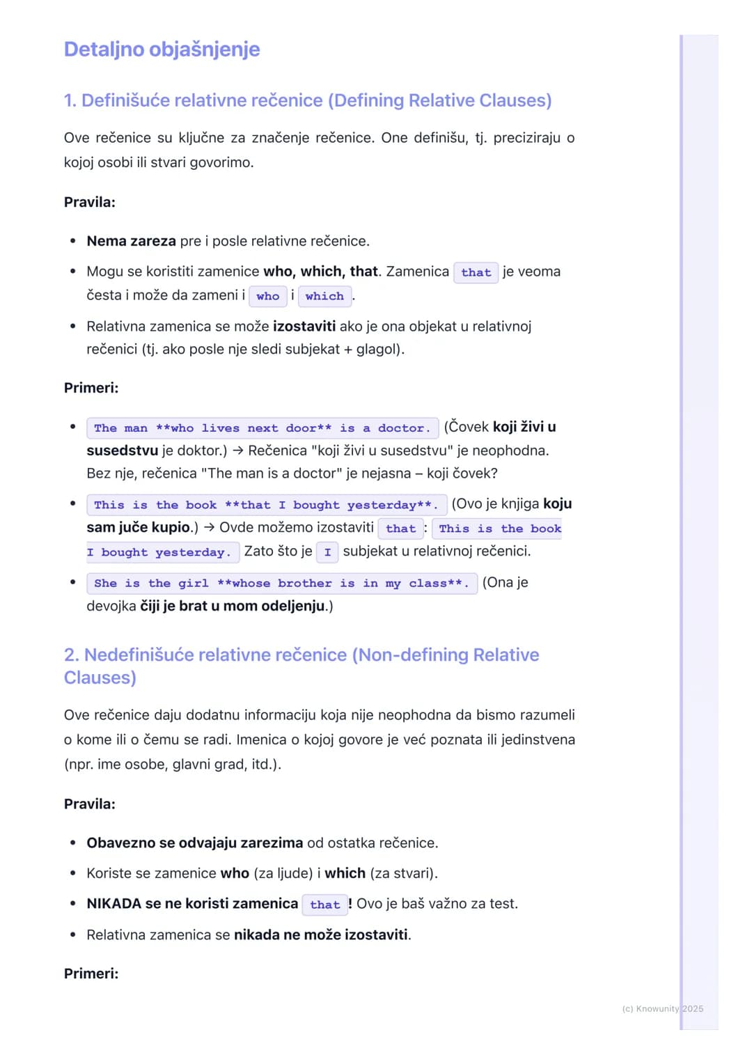 # Relativne rečenice (Relative
Clauses) – Definišuće i
nedefinišuće

Uvod u relativne rečenice

Relativne rečenice (Relative Clauses) su zav