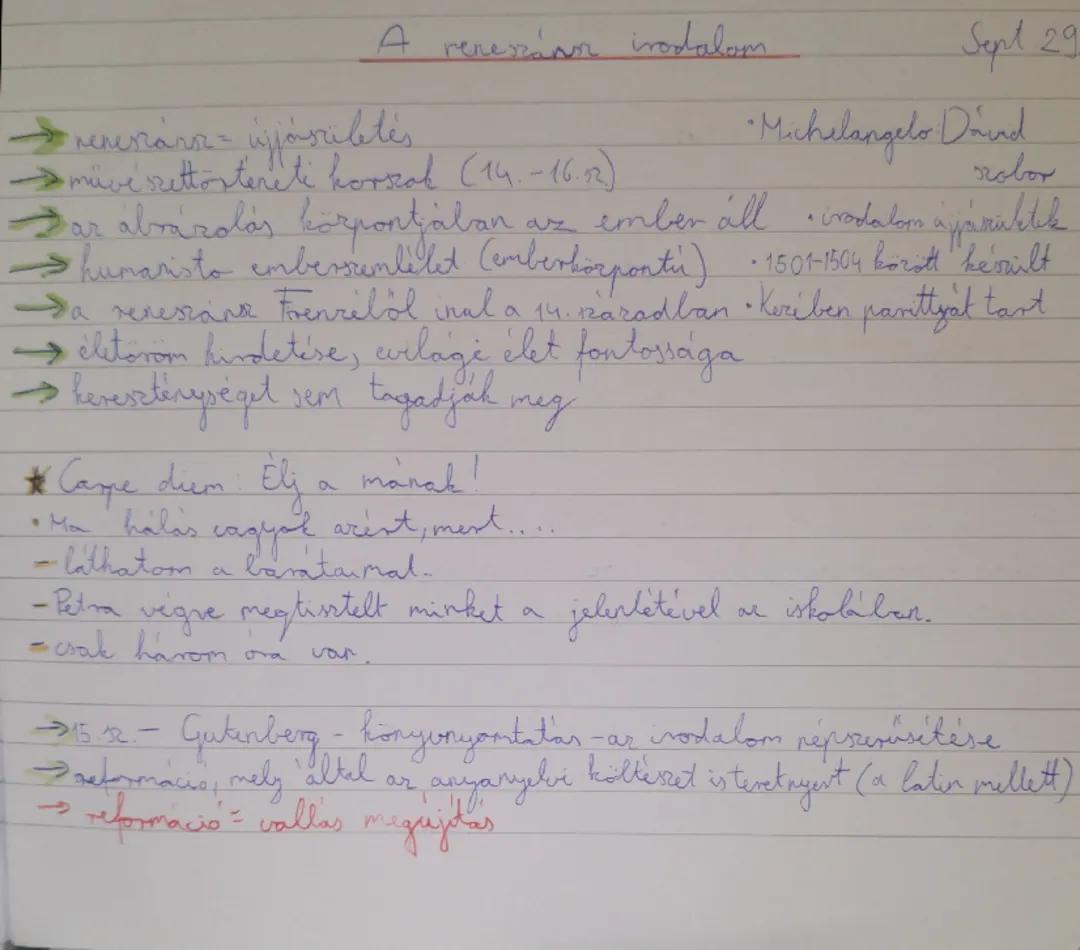 A reneszánsz irodalom jellemzői és hatása