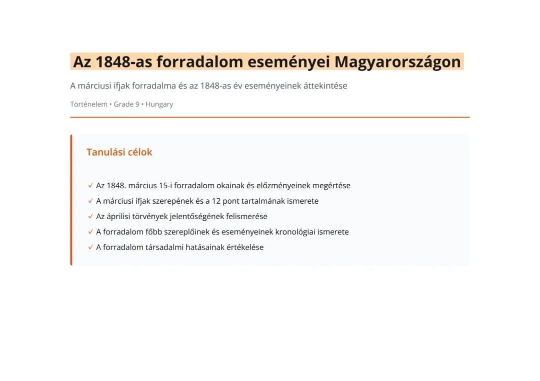 Az 1848-as forradalom eseményei Magyarországon