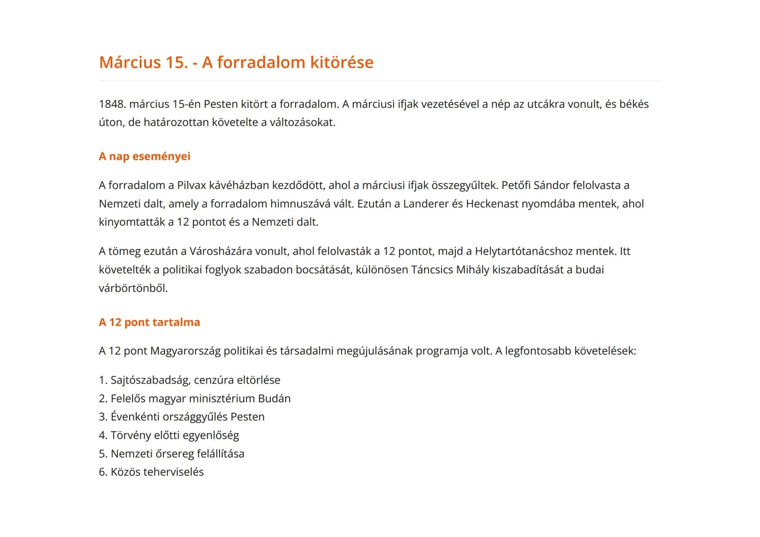 Az 1848-as forradalom eseményei Magyarországon
A márciusi ifjak forradalma és az 1848-as év eseményeinek áttekintése
Történelem  Grade 9  Hu