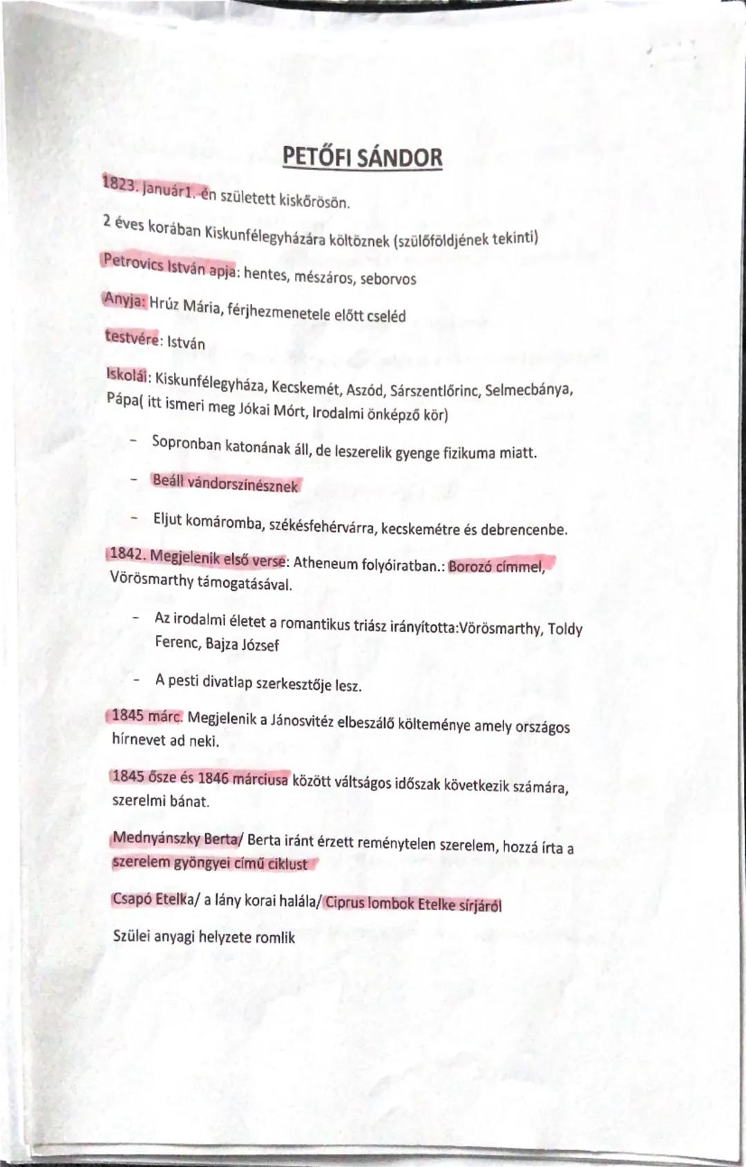 # PETŐFI SÁNDOR

1823. január1. én született kiskőrösön.

2 éves korában Kiskunfélegyházára költöznek (szülőföldjének tekinti)

Petrovics Is