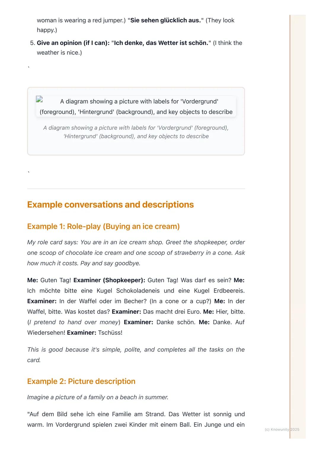 # Speaking Practice
(Sprechübungen)

Introduction to speaking practice

This is for the oral part of the exam. It's all about showing you ca