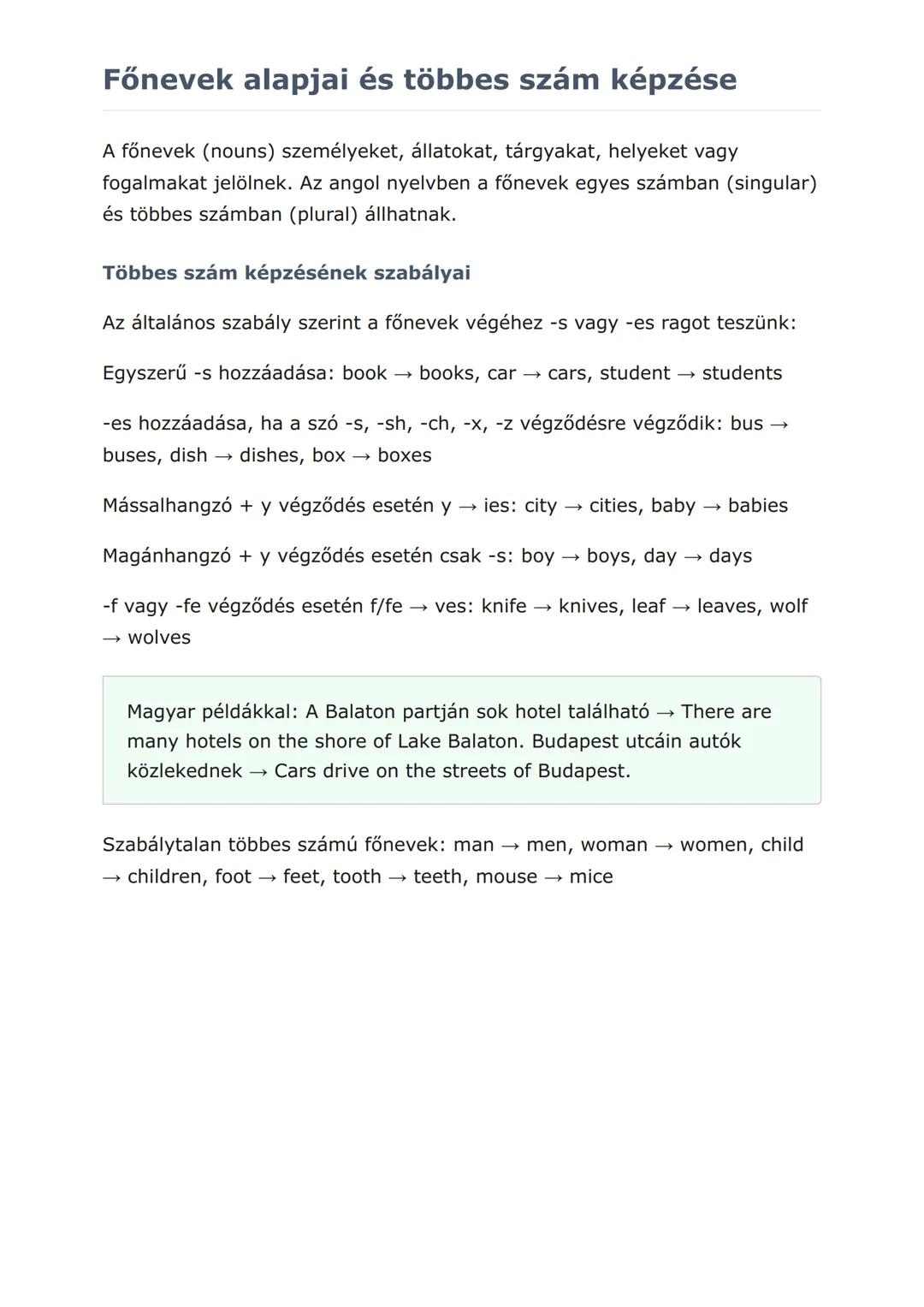 Angol nyelvtan: Főnevek,
melléknevek és igeidők helyes
használata
A főnevek, melléknevek és igeidők gyakorlati alkalmazása
Angol  Grade 7  H
