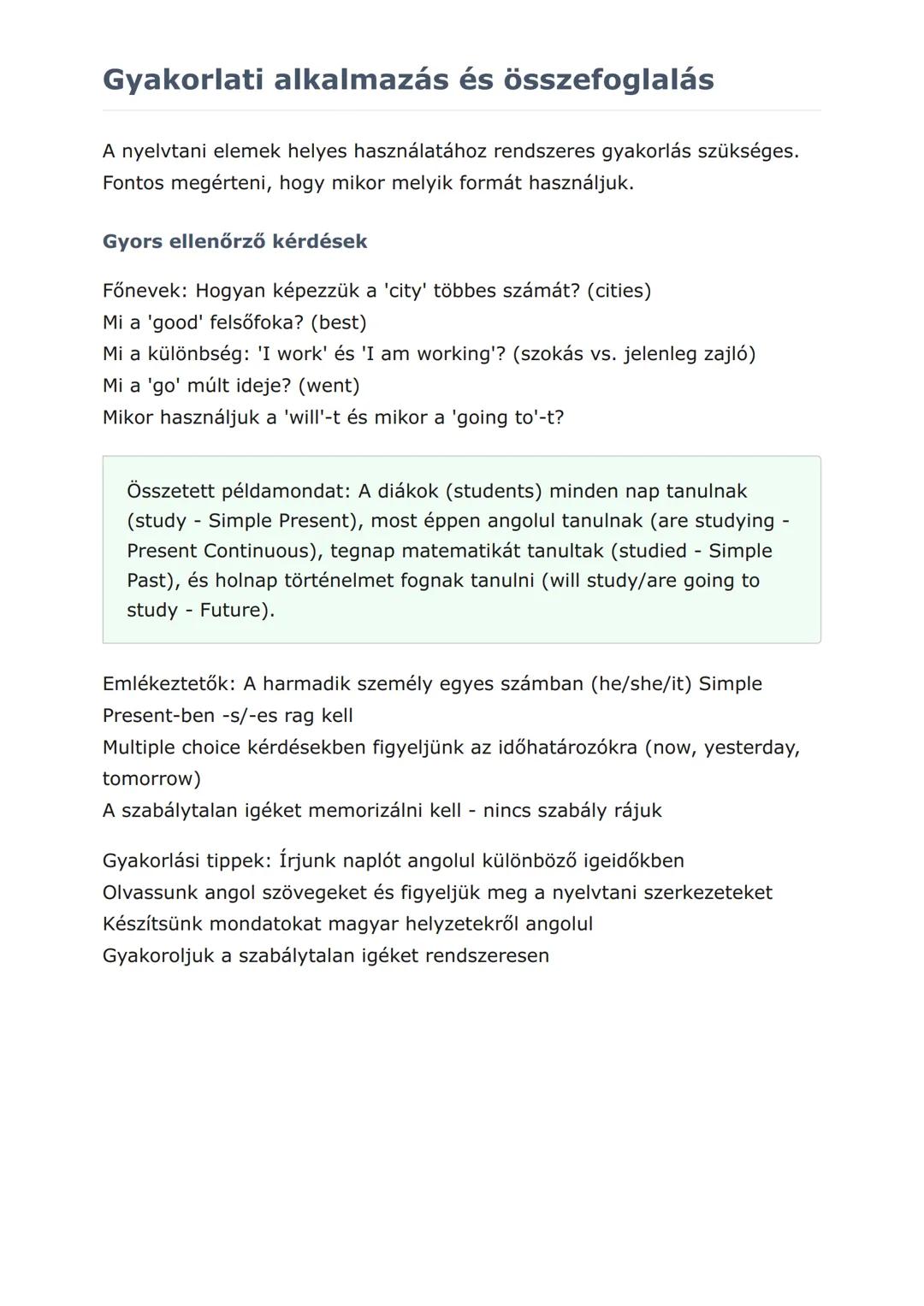 Angol nyelvtan: Főnevek,
melléknevek és igeidők helyes
használata
A főnevek, melléknevek és igeidők gyakorlati alkalmazása
Angol  Grade 7  H