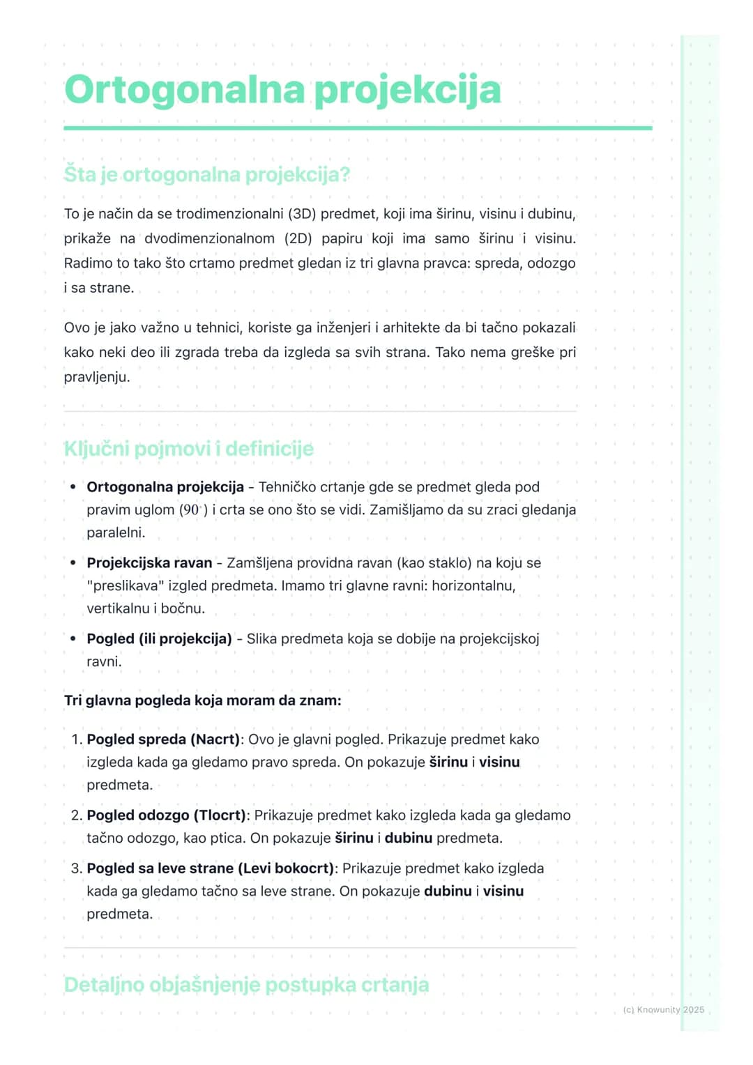 # Ortogonalna projekcija

Šta je ortogonalna projekcija?

To je način da se trodimenzionalni (3D) predmet, koji ima širinu, visinu i dubinu,