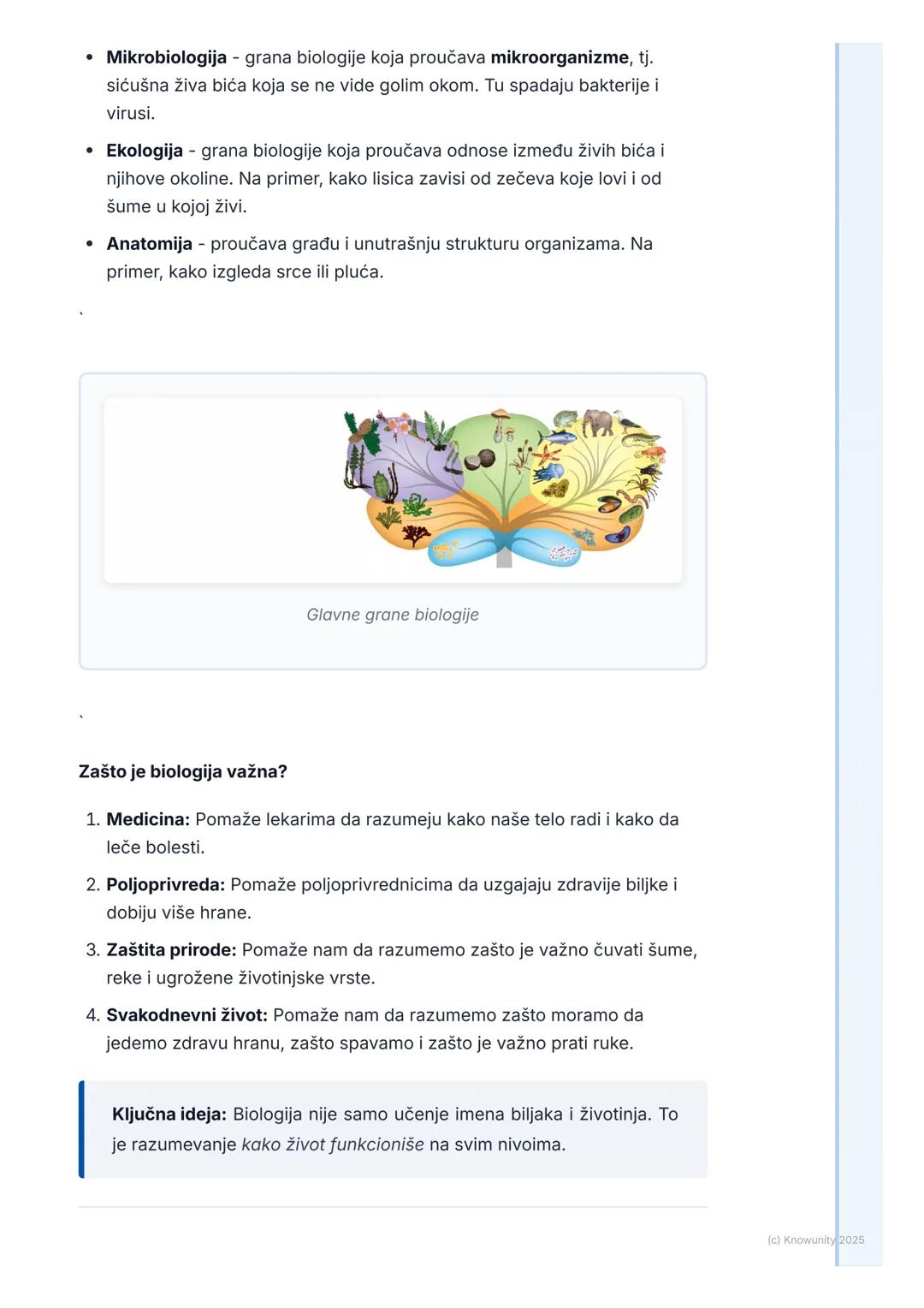 # Šta je Biologija?

## Uvod: Šta je biologija?

Biologija je nauka koja proučava život i sve što je živo. To znači da proučava
biljke, živo