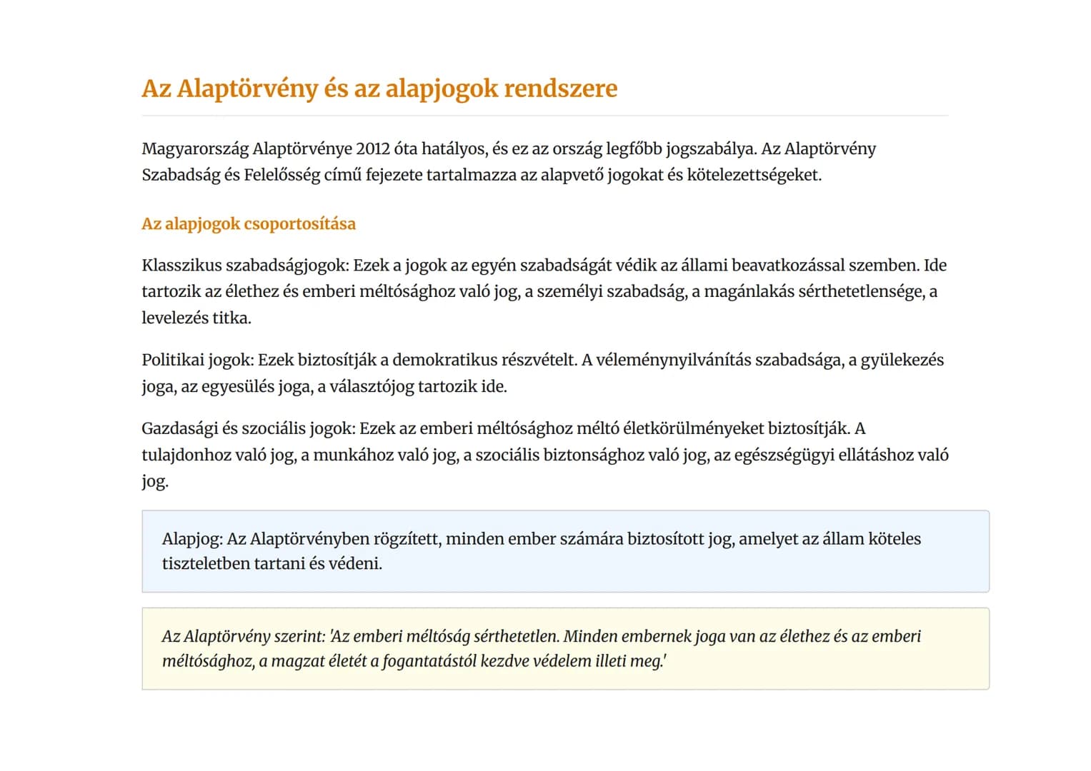 Állampolgárság és jogok: Alapvető emberi és
állampolgári jogok
Az emberi jogok és állampolgári jogok rendszere Magyarországon
Társadalmi és 