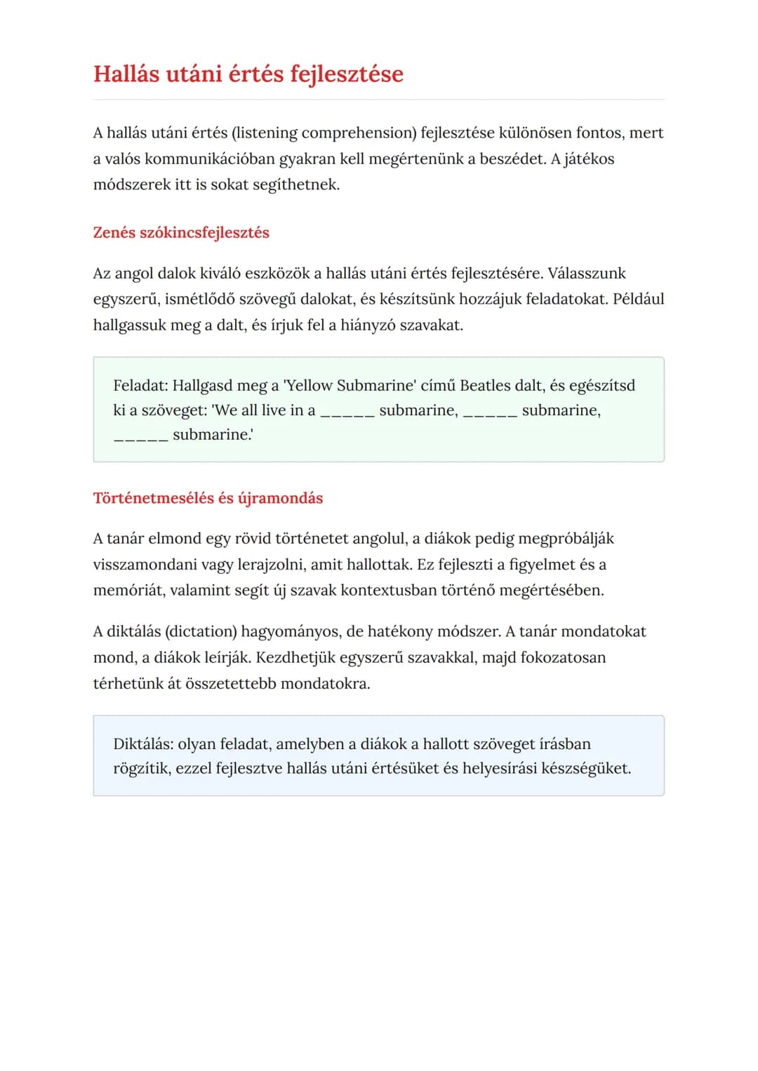 Angol szókincsfejlesztés: olvasás,
hallás utáni értés és projektmunka
Szókincsbővítő játékok és feladatok az angol nyelvtanuláshoz
Angol Gra