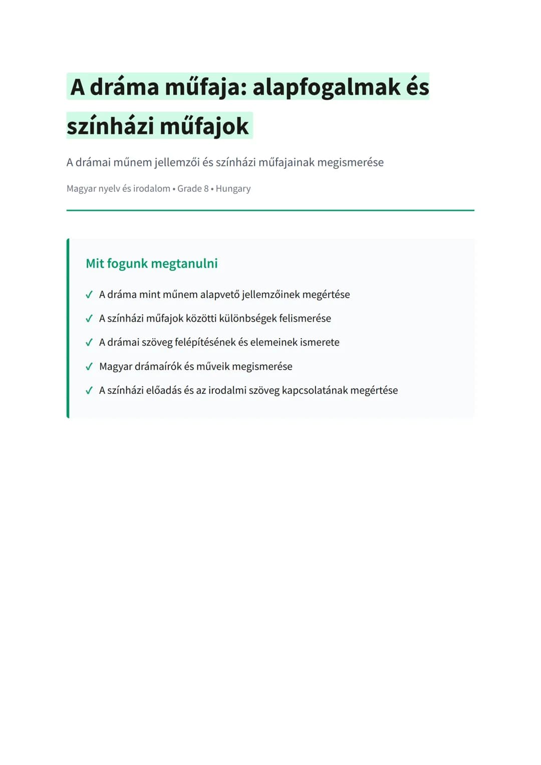 A dráma műfaja: alapfogalmak és színházi műfajok