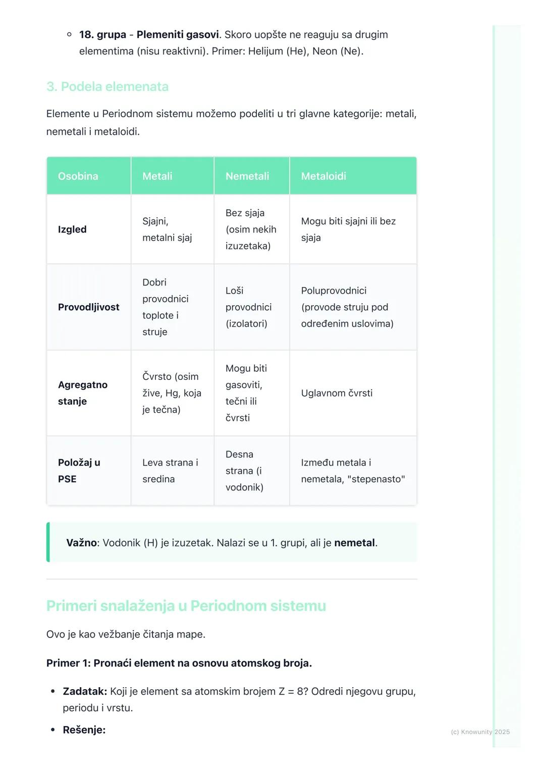 # Periodni sistem elemenata
(uvod)

Šta je Periodni sistem elemenata?

Periodni sistem elemenata je kao velika, organizovana tabela u kojoj 