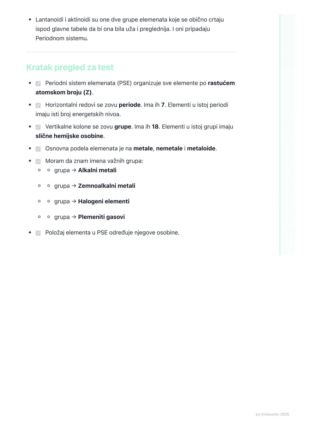 # Periodni sistem elemenata
(uvod)

Šta je Periodni sistem elemenata?

Periodni sistem elemenata je kao velika, organizovana tabela u kojoj 