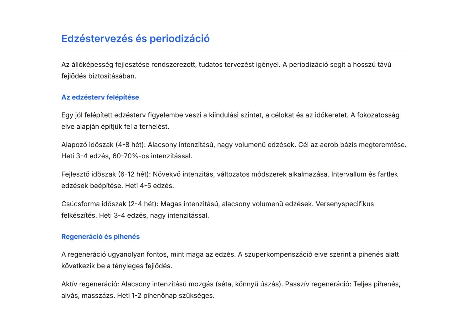 # Állóképesség fejlesztése és mérése - Mozgásfejlesztés és kondicionálás

Az állóképesség típusai, fejlesztési módszerei és mérési eljárásai