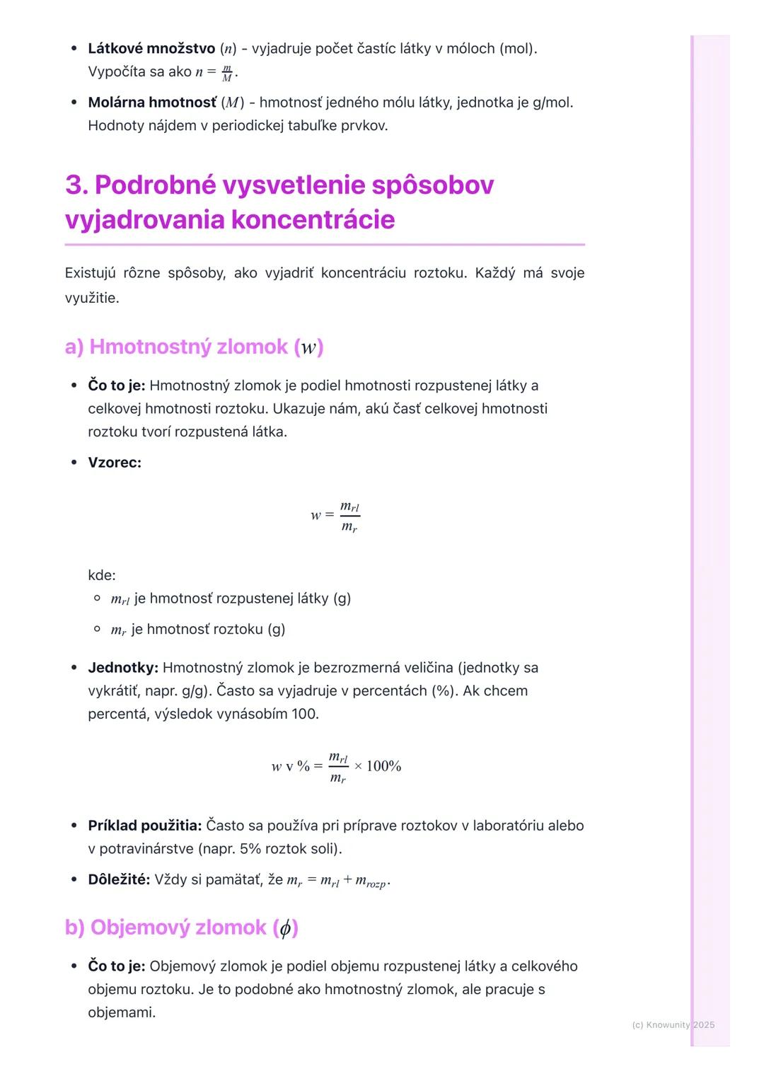 # Vyjadrovanie koncentrácie
roztokov

1. Prehľad vyjadrovania koncentrácie
roztokov

V chémii je veľmi dôležité vedieť, koľko rozpustenej lá