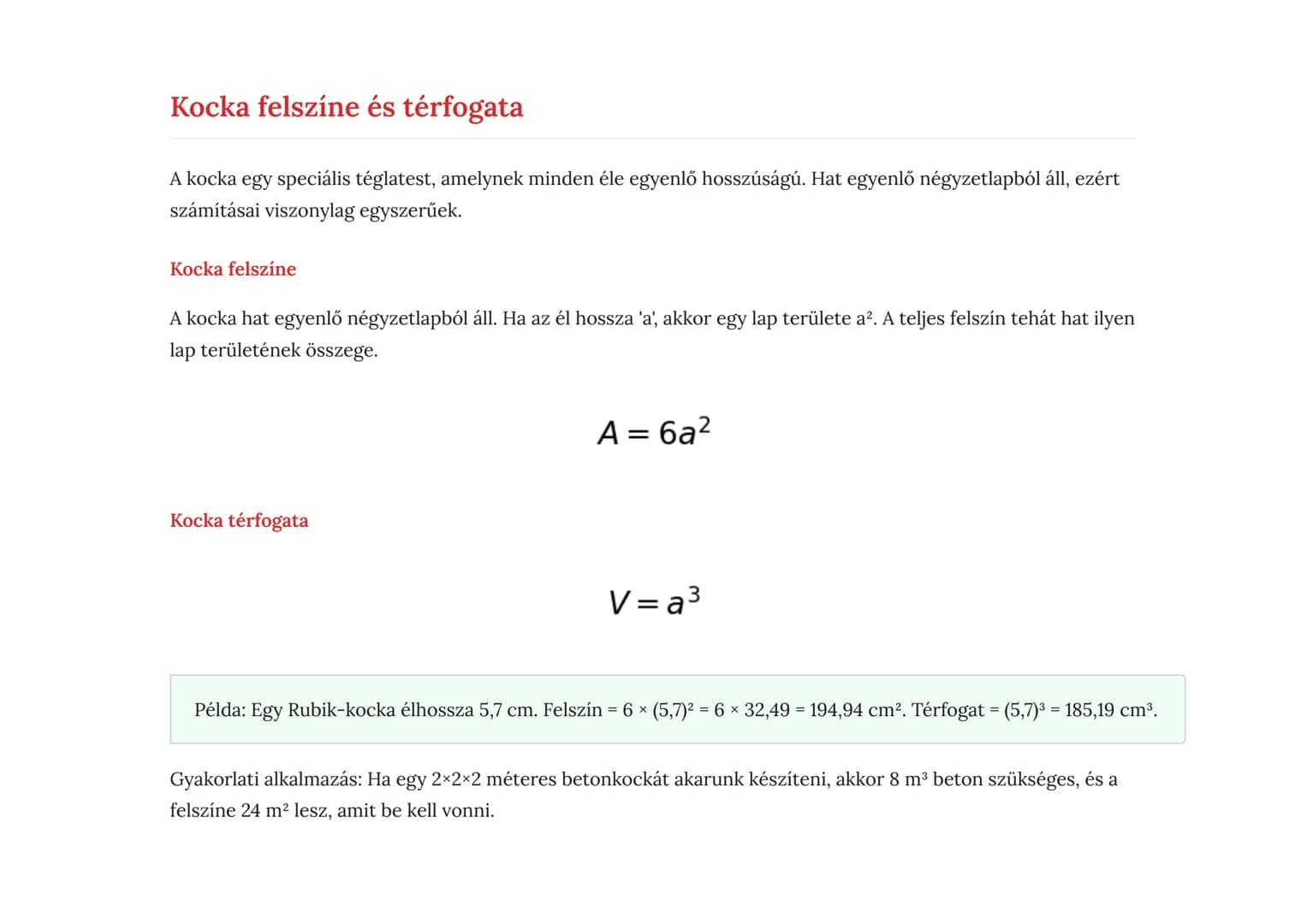 Testek felszíne és térfogata - Sík- és térgeometria
Geometriai testek felszínének és térfogatának kiszámítása
Matematika • Grade 10 • Hungar