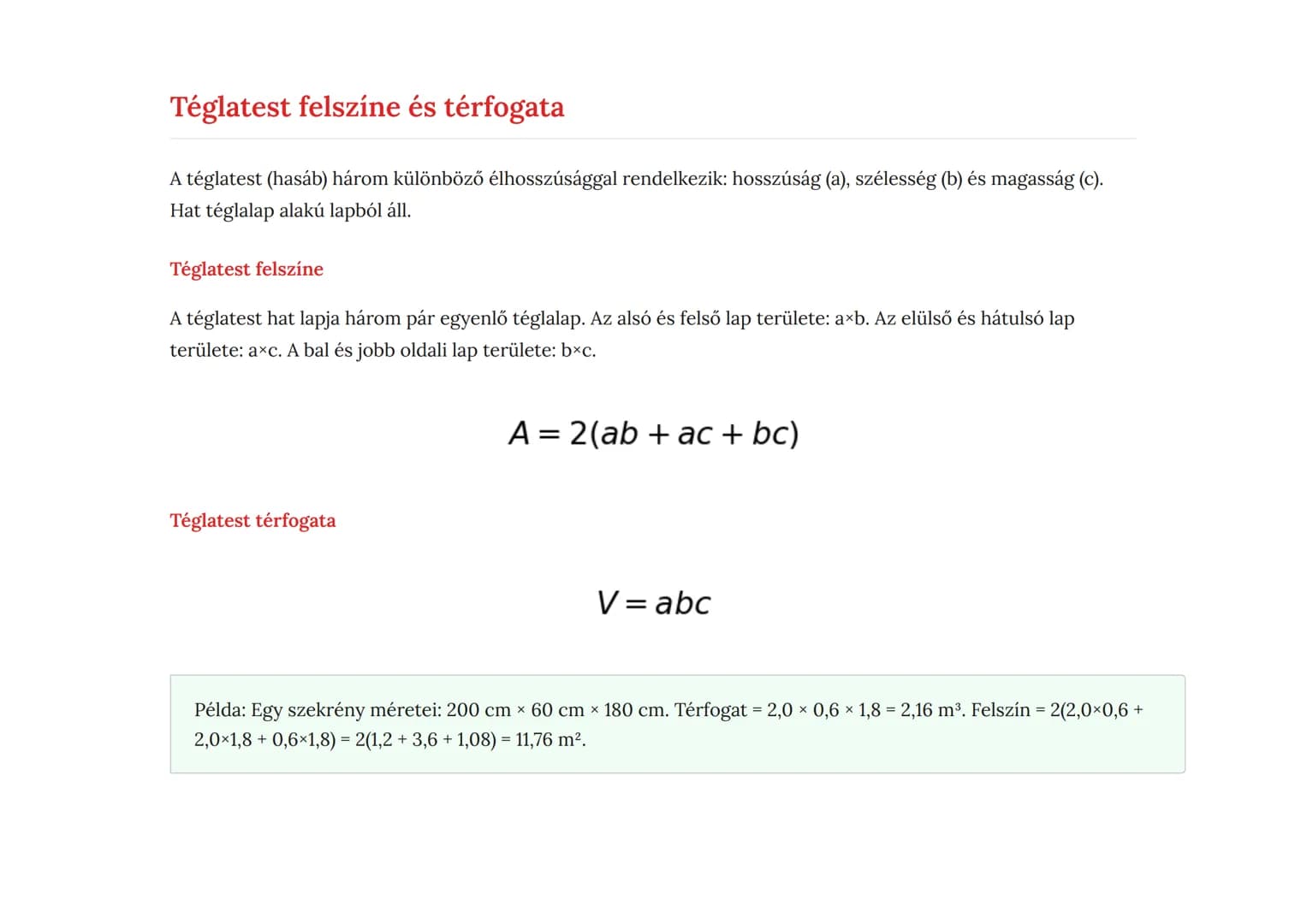 Testek felszíne és térfogata - Sík- és térgeometria
Geometriai testek felszínének és térfogatának kiszámítása
Matematika • Grade 10 • Hungar
