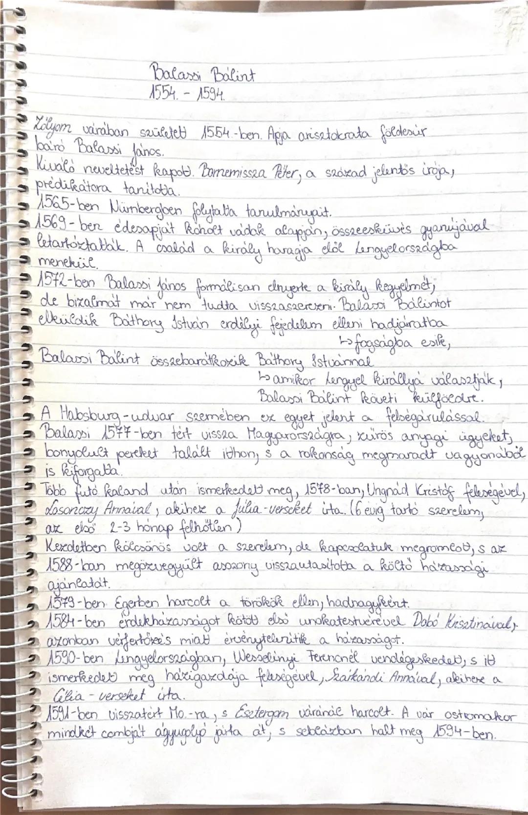 Balassi Bálint: Élete és Vers Elemzések