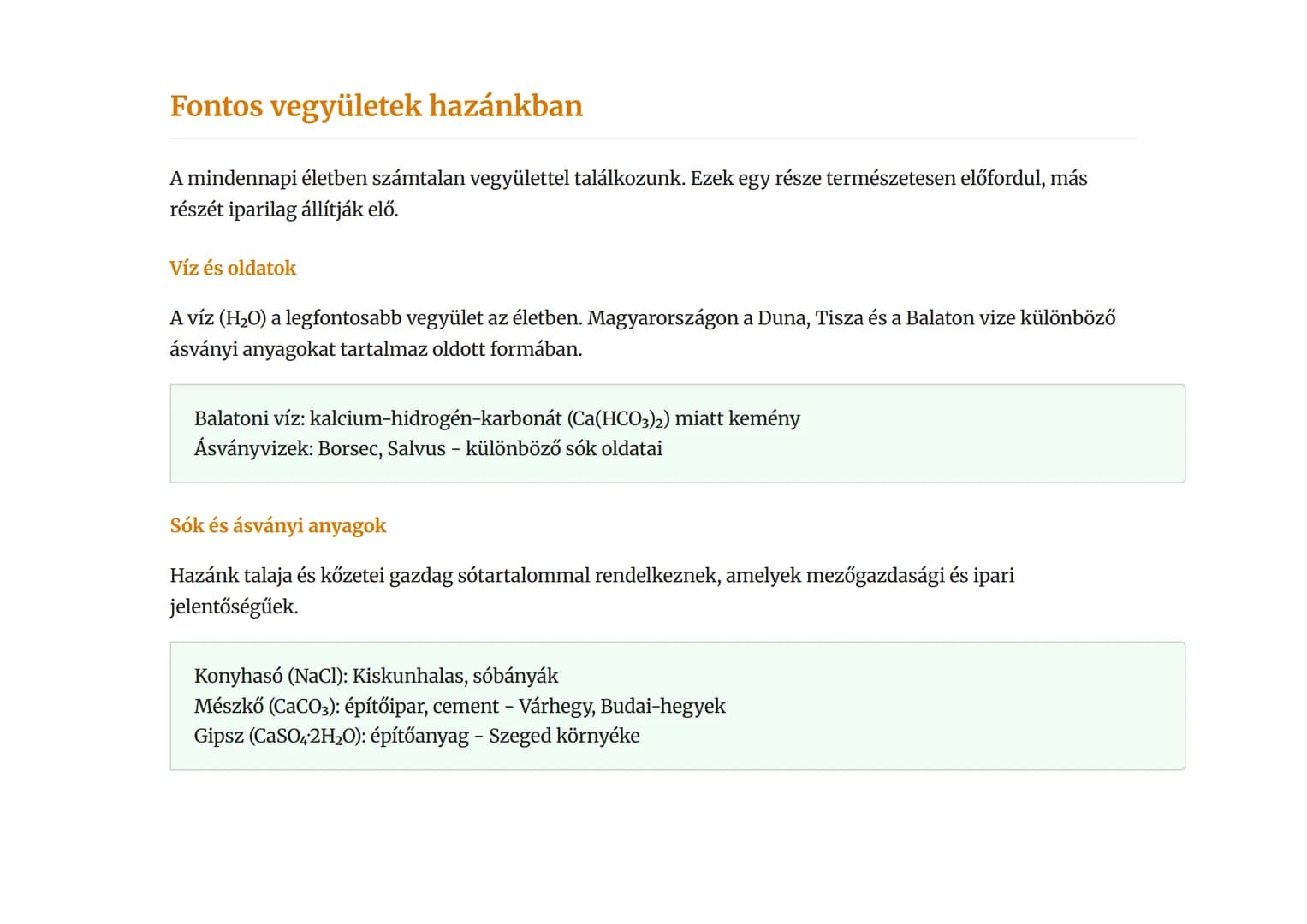 Atomok, molekulák, elemek és vegyületek
Magyarországon
Az anyag felépítése és hazánkban gyakori elemek, vegyületek
Kémia • Grade 7 • Hungary