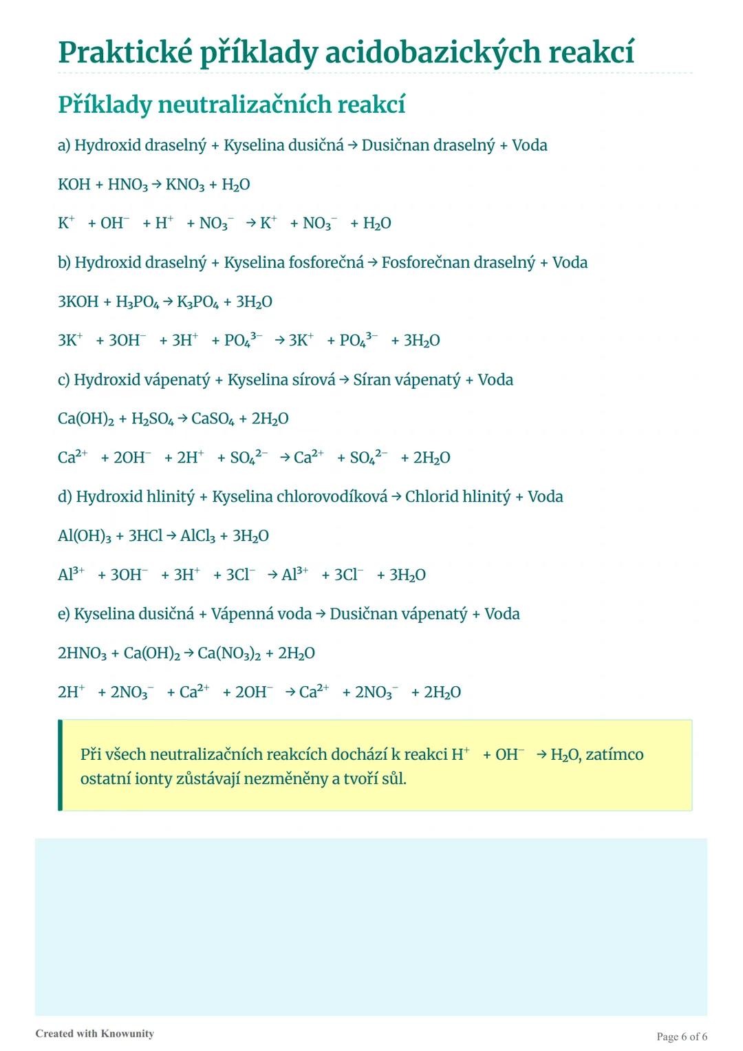 Přehled chemie: Kyseliny, zásady a
soli
Komplexní přehled kyseliny, zásad a solí, včetně neutralizace, acidobazických reakcí
podle Brønsteda