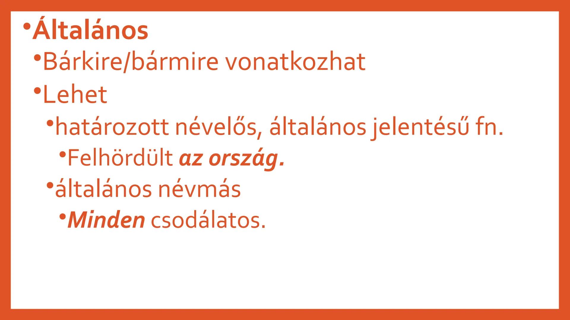 # AZ ALANY ÉS AZ
## ÁLLÍTMÁNY # Az alany

*   Az állítmány bővítménye
*   Kérdései:
*   Ki? Mi? Kik? Mik?
*   Jelölése:
*   Jele:
    *   A
