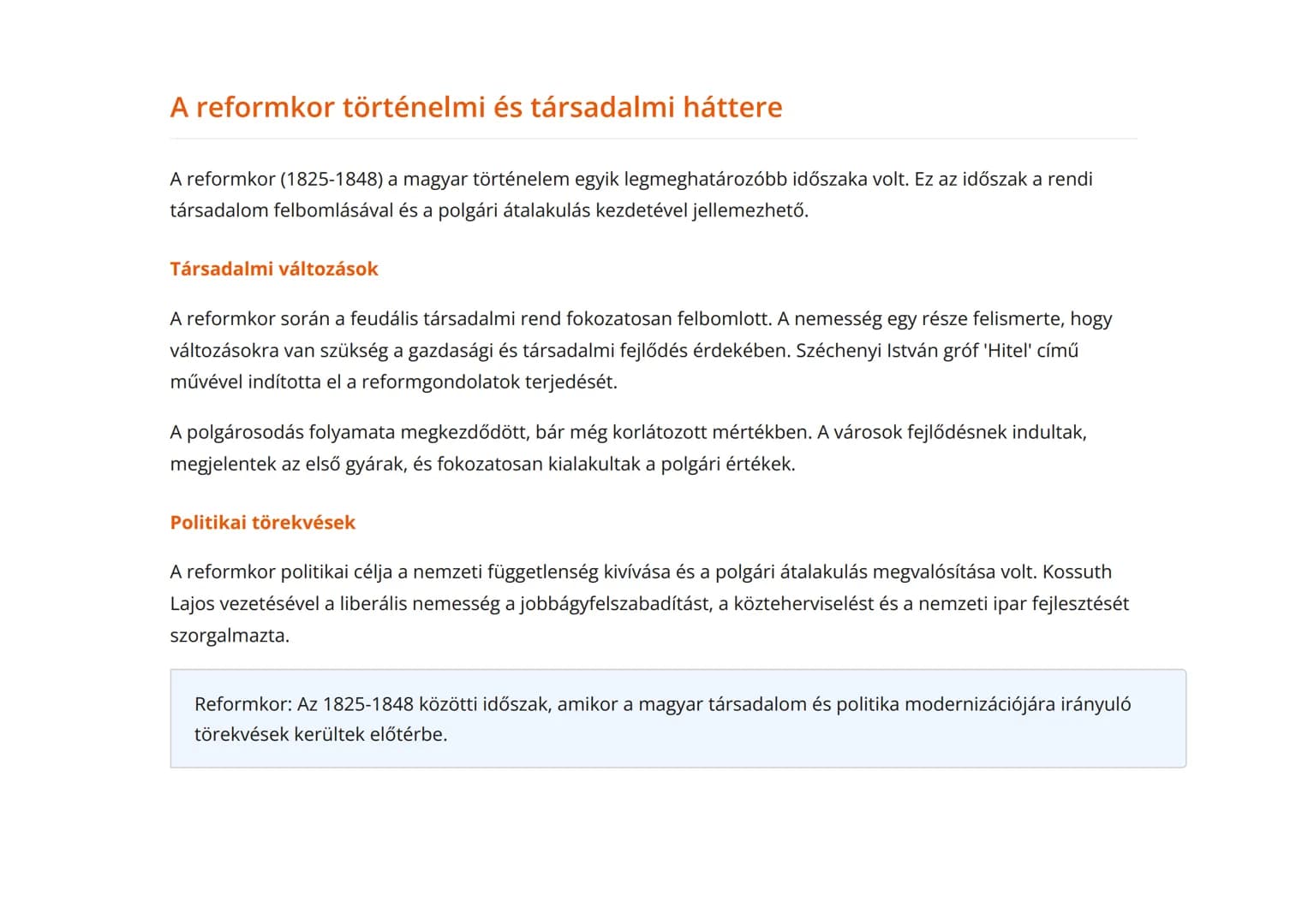 A reformkor és a romantika irodalma - Nagy
korszakok és irányzatok
A magyar irodalom reformkori és romantikus korszakának jellemzői
Magyar n
