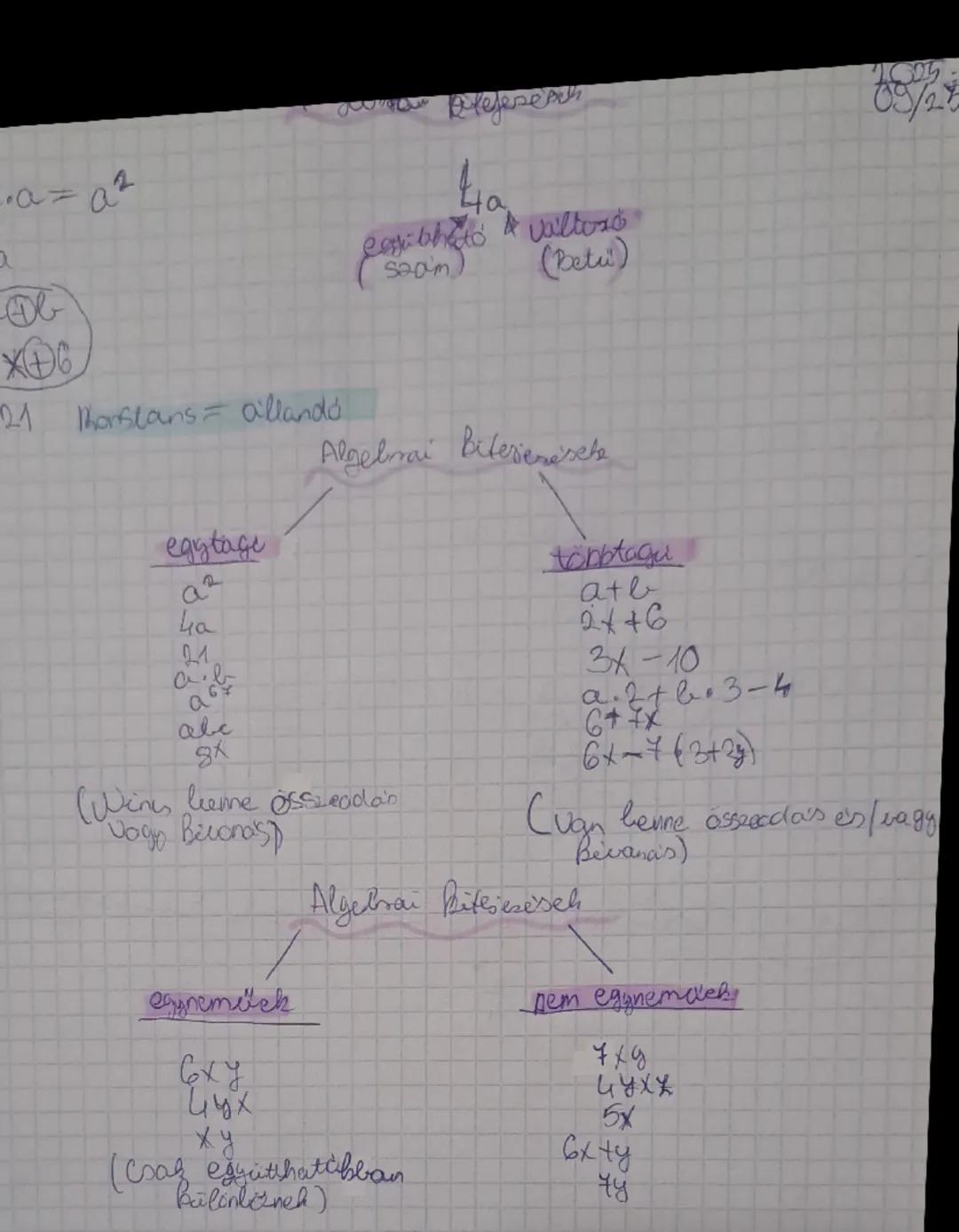 a=2
4.
4a
casitheto & vailtoxd
(Beti)
21 Korstans = allandó
egytage
a
4a
Algebrai Biterienesche
tonbtagu
atb
21
a6
abe
8x
(Wines lieme össze