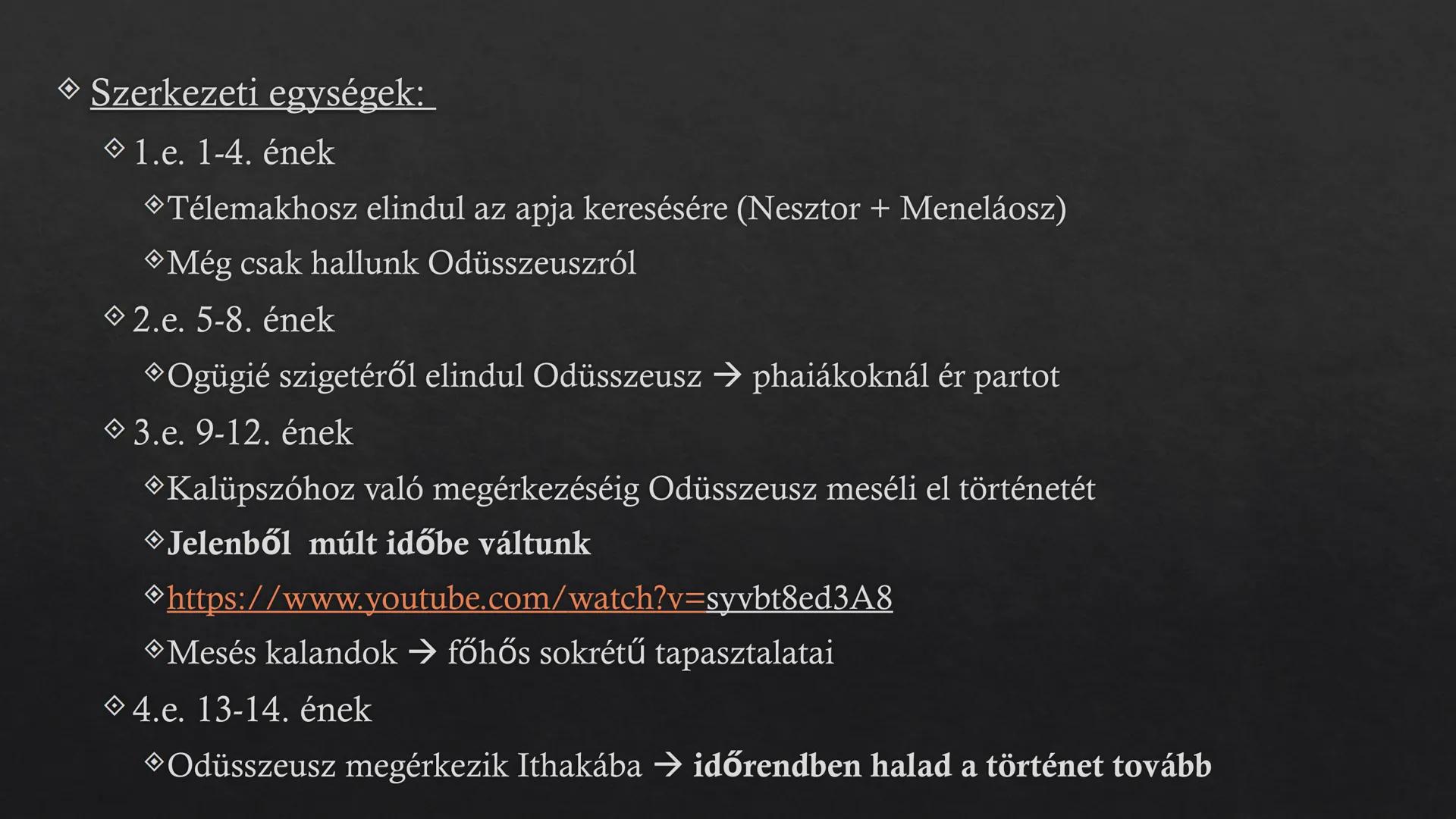 Homérosz: Odüsszeia  ## Odüsszeia

◇ Keletkezési ideje:
◇ i.e. 8. század (?)
◇ Szerzője:
◇ Homérosz (?)
◇ Műfaja:
◇ Eposz
◇ Mondakör:
◇ Trój
