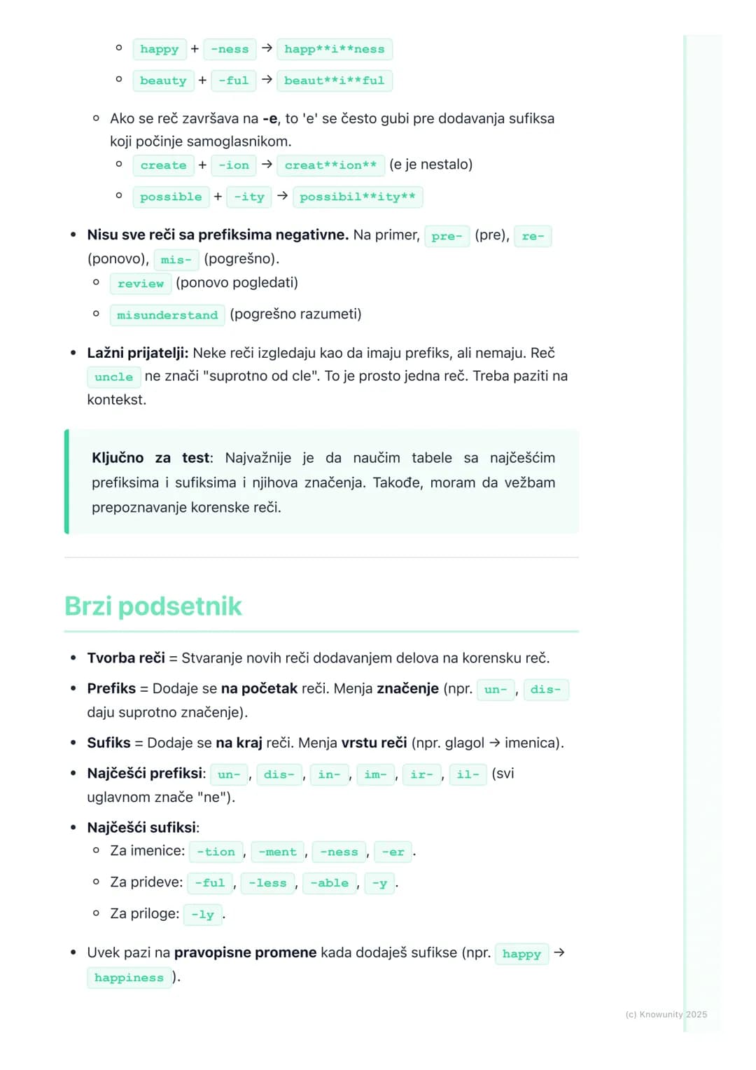 # Tvorba reči

Uvod u tvorbu reči

Tvorba reči (Word Formation) je proces stvaranja novih reči od postojećih. Ovo
je super korisno jer ne mo