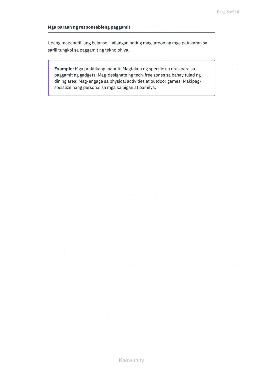 Pag-unlad ng Kasanayan sa Buhay: Paggamit ng Teknolohiya sa Araw-araw
Pag-aaral sa tamang paggamit ng teknolohiya sa pang-araw-
araw na buha