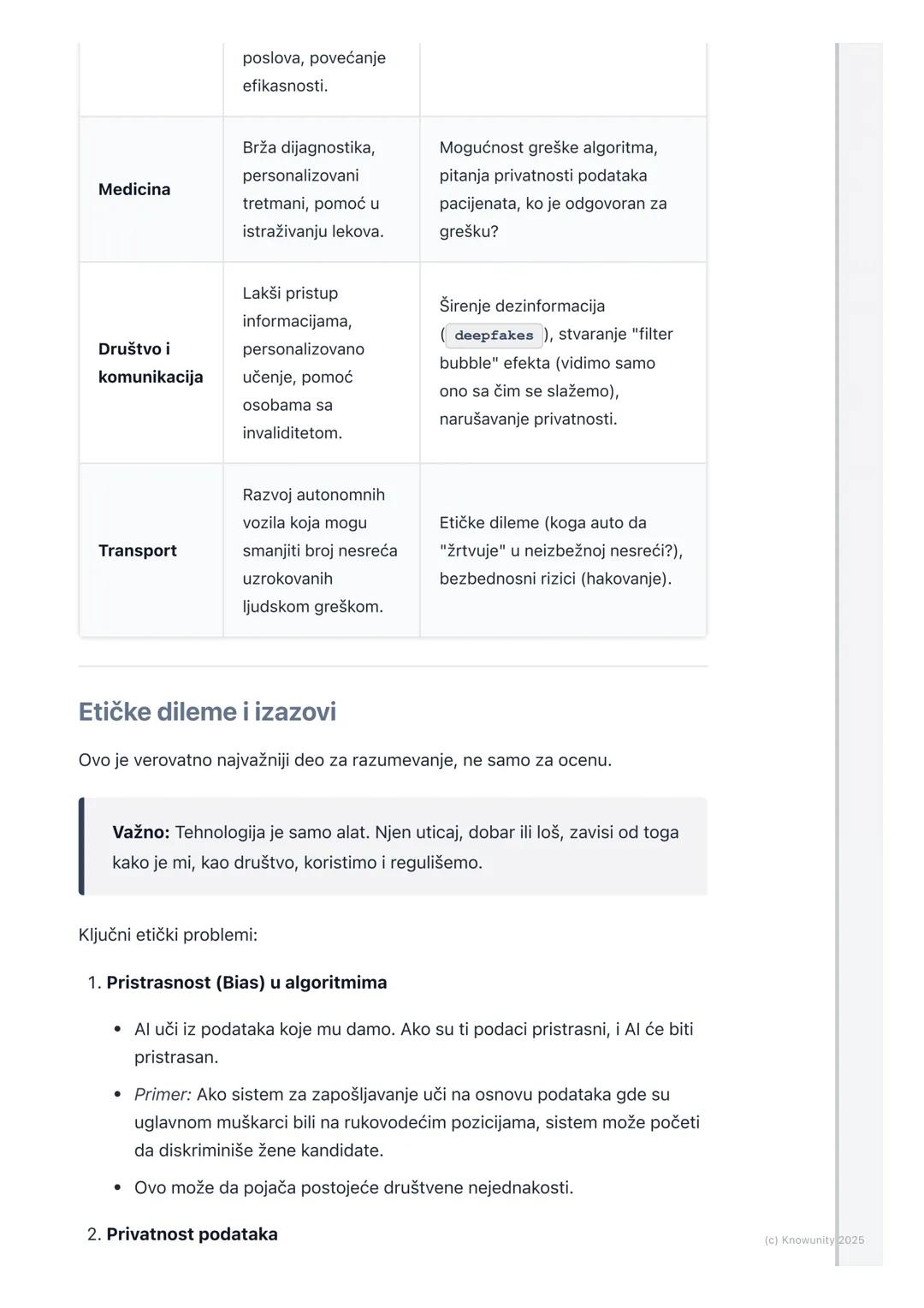 # Veštačka inteligencija (Al) i
njen uticaj

Uvod u veštačku inteligenciju

Veštačka inteligencija (Al) je grana informatike koja se bavi st