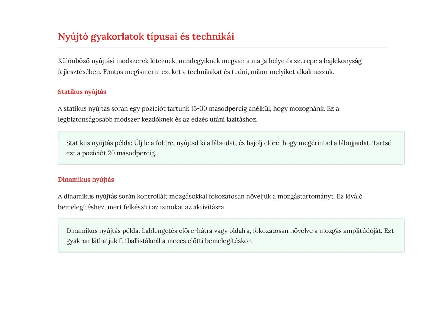 Mozgáskoordináció és hajlékonyság fejlesztése
testnevelésben
Hajlékonyság és nyújtó gyakorlatok a fizikai képességek fejlesztésére
Testnevel