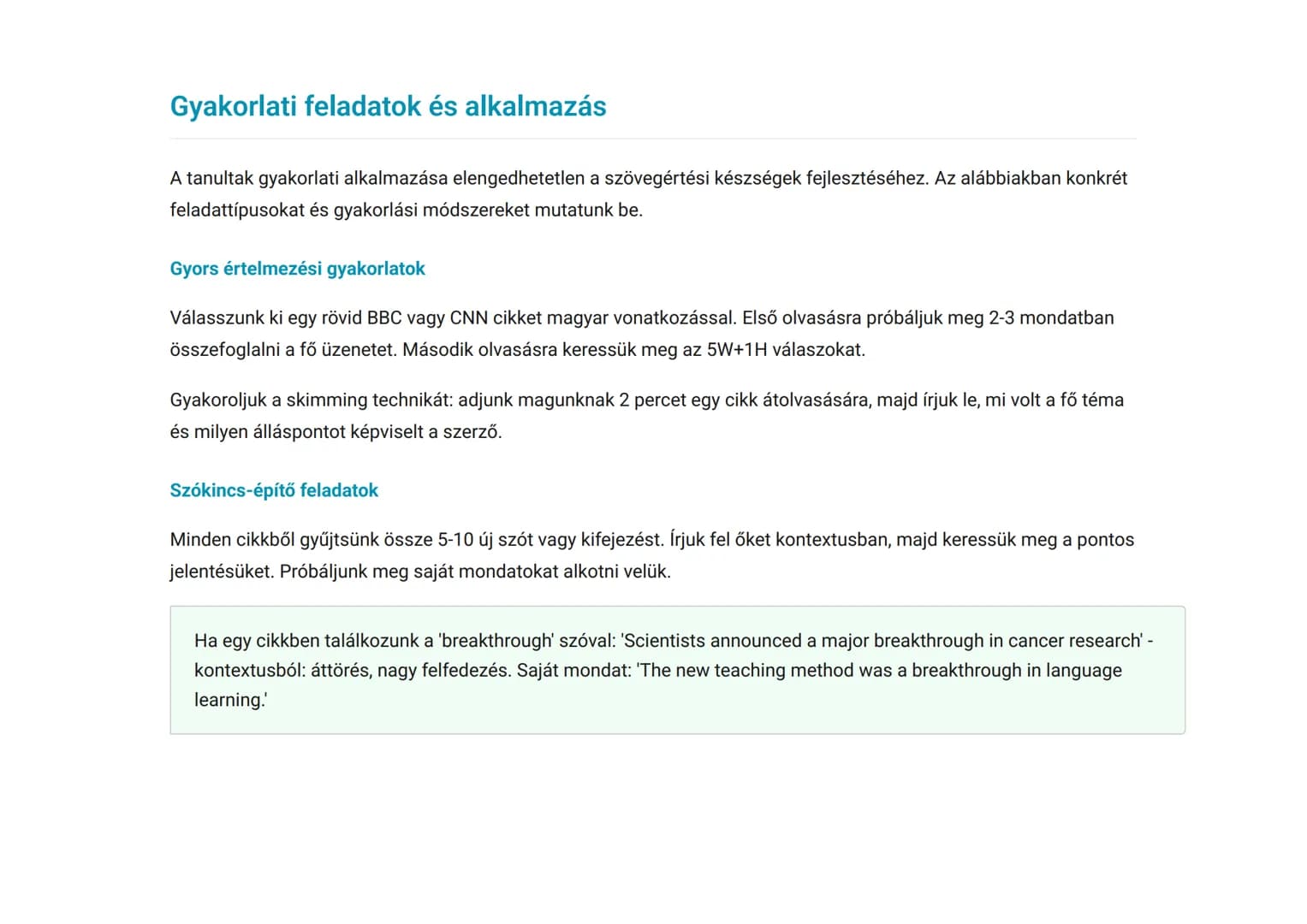 Angol szövegértés: újságcikkek és hírek feldolgozása
Angol újságcikkek, hírek és véleménycikkek megértése és elemzése
Angol Grade 10. Hungar
