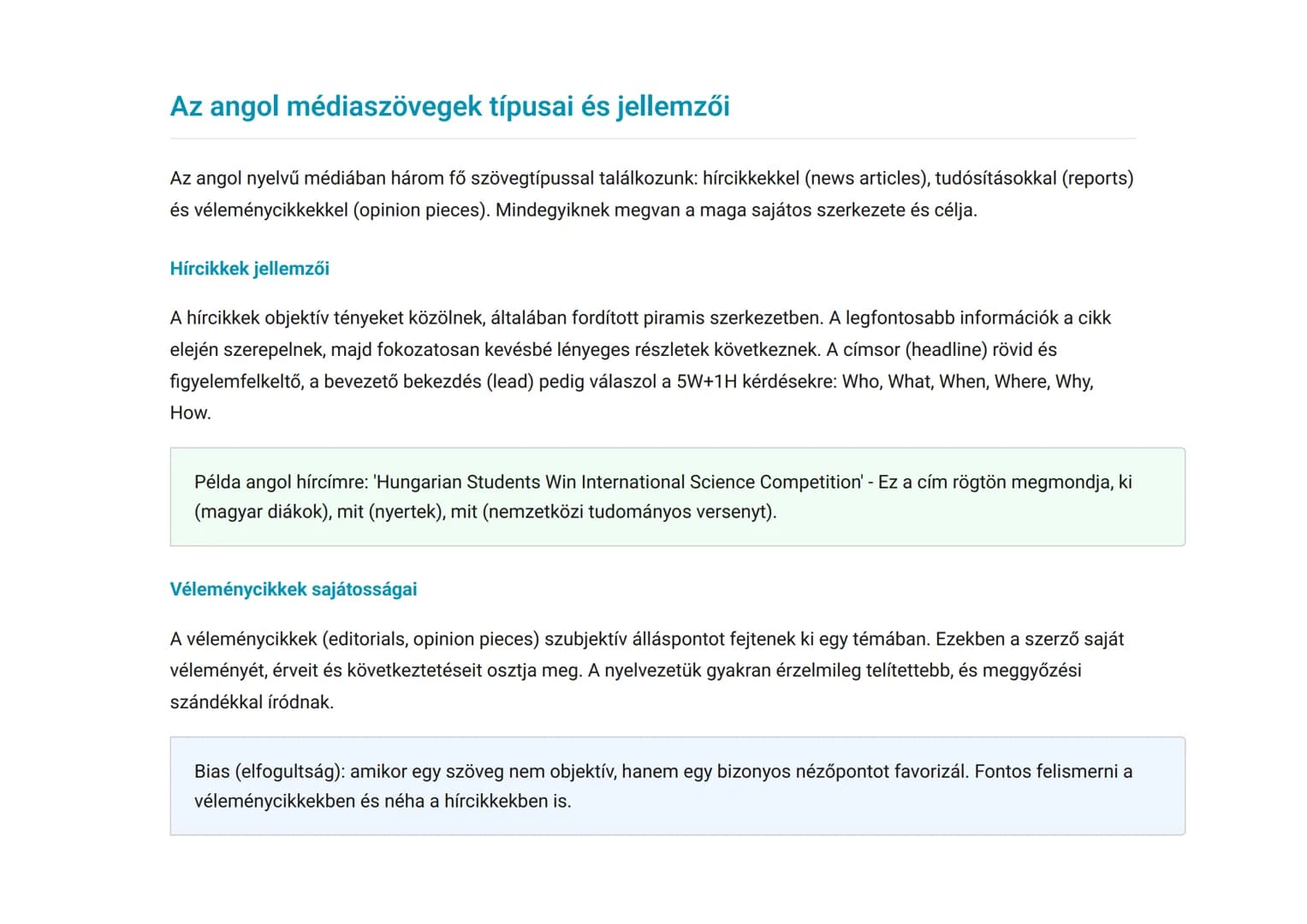Angol szövegértés: újságcikkek és hírek feldolgozása
Angol újságcikkek, hírek és véleménycikkek megértése és elemzése
Angol Grade 10. Hungar